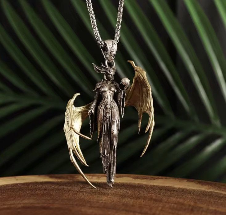 Jewelry GOTHIC Demon Queen Pendant Necklace – 60cm Chain – Size ONE SIZE - 2 Thumbnail