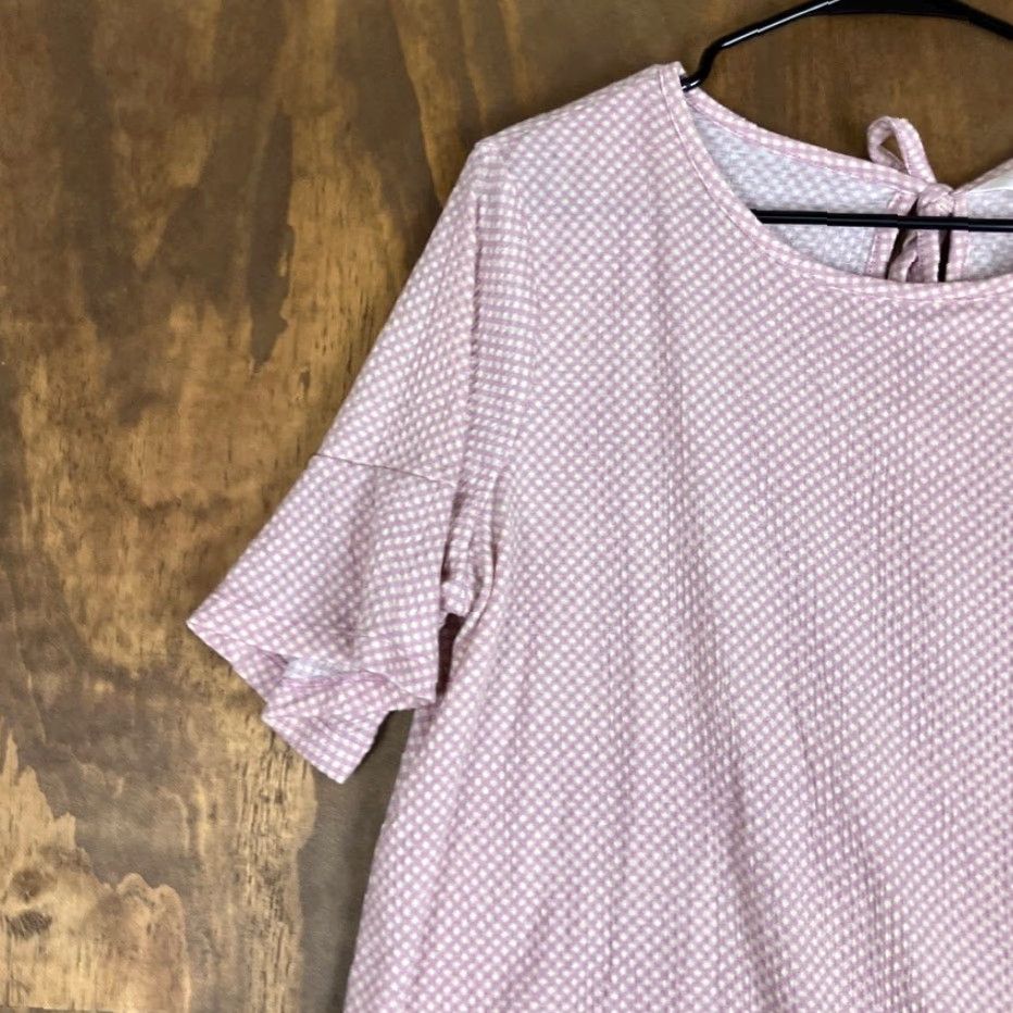Vintage LC Lauren Conrad Blouse Womens Afterglow Gingham Key Hole Back Tie Stretch XL Size XL / US 12-14 / IT 48-50 - 4 Thumbnail