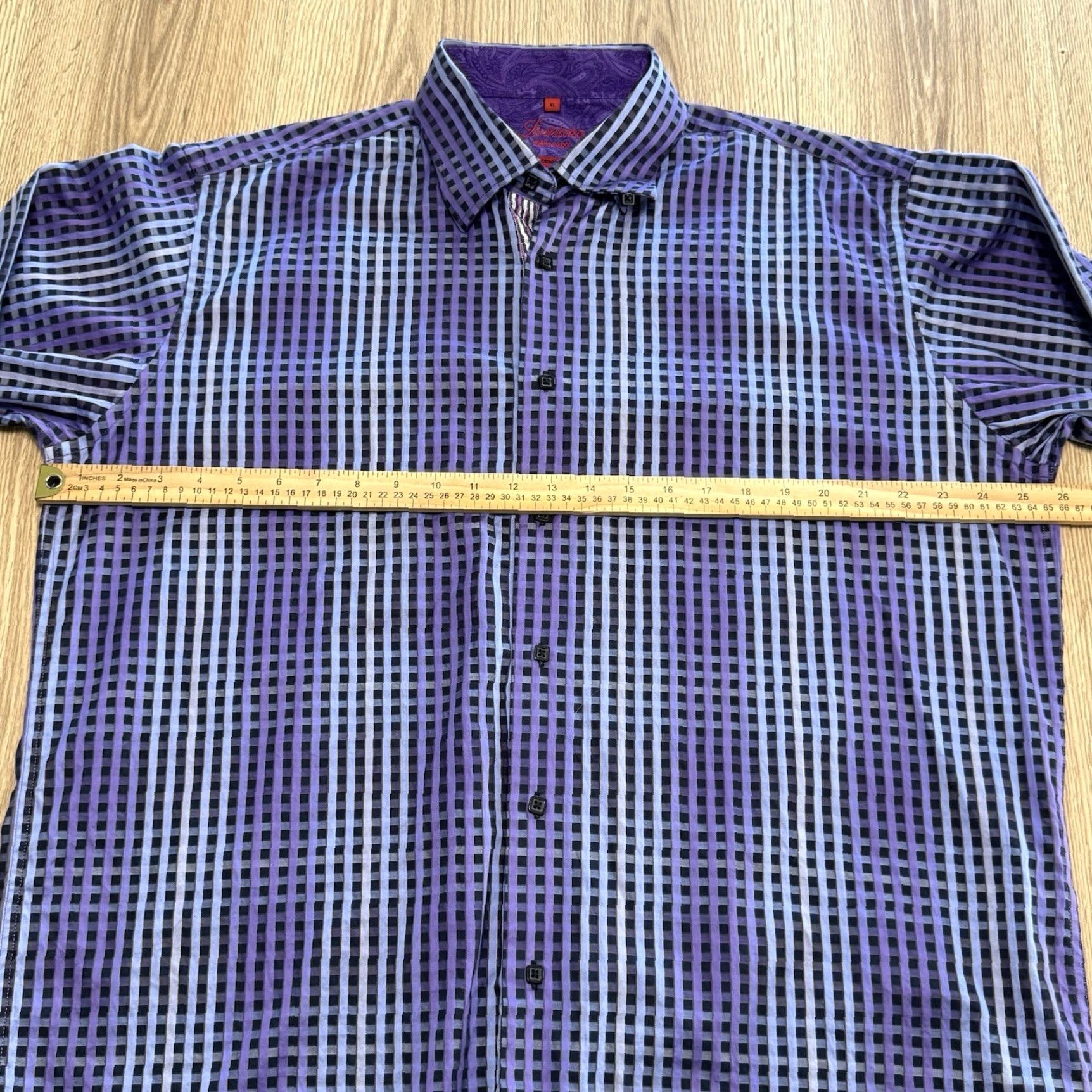Vintage VINTAGE Lucklana Men’s Shirt Long Sleeve Button Down Sz XL Cotton Purple Check 80s Retro Mens Size US XL / EU 56 / 4 - 6 Thumbnail
