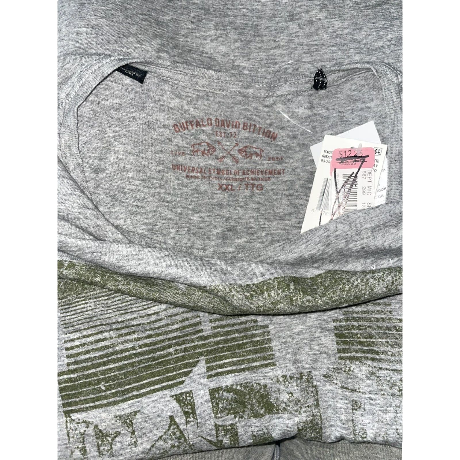 Buffalo David Bitton BUFFALO DAVID BITTON Tonzo Graphic T-Shirt Mens 2XL Gray Mens Size US XXL / EU 58 / 5 - 5 Thumbnail