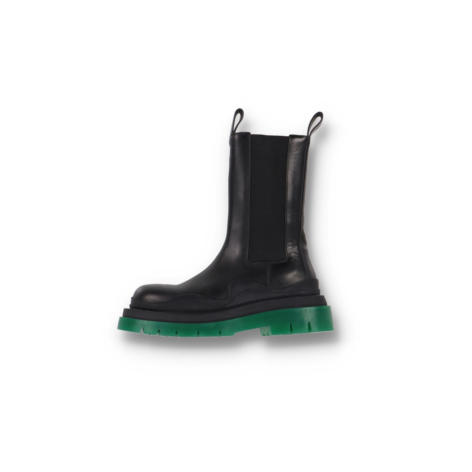 Bottega Veneta Black Green Tire Chelsea Boots Size US 11 / IT 41 - 1 Thumbnail