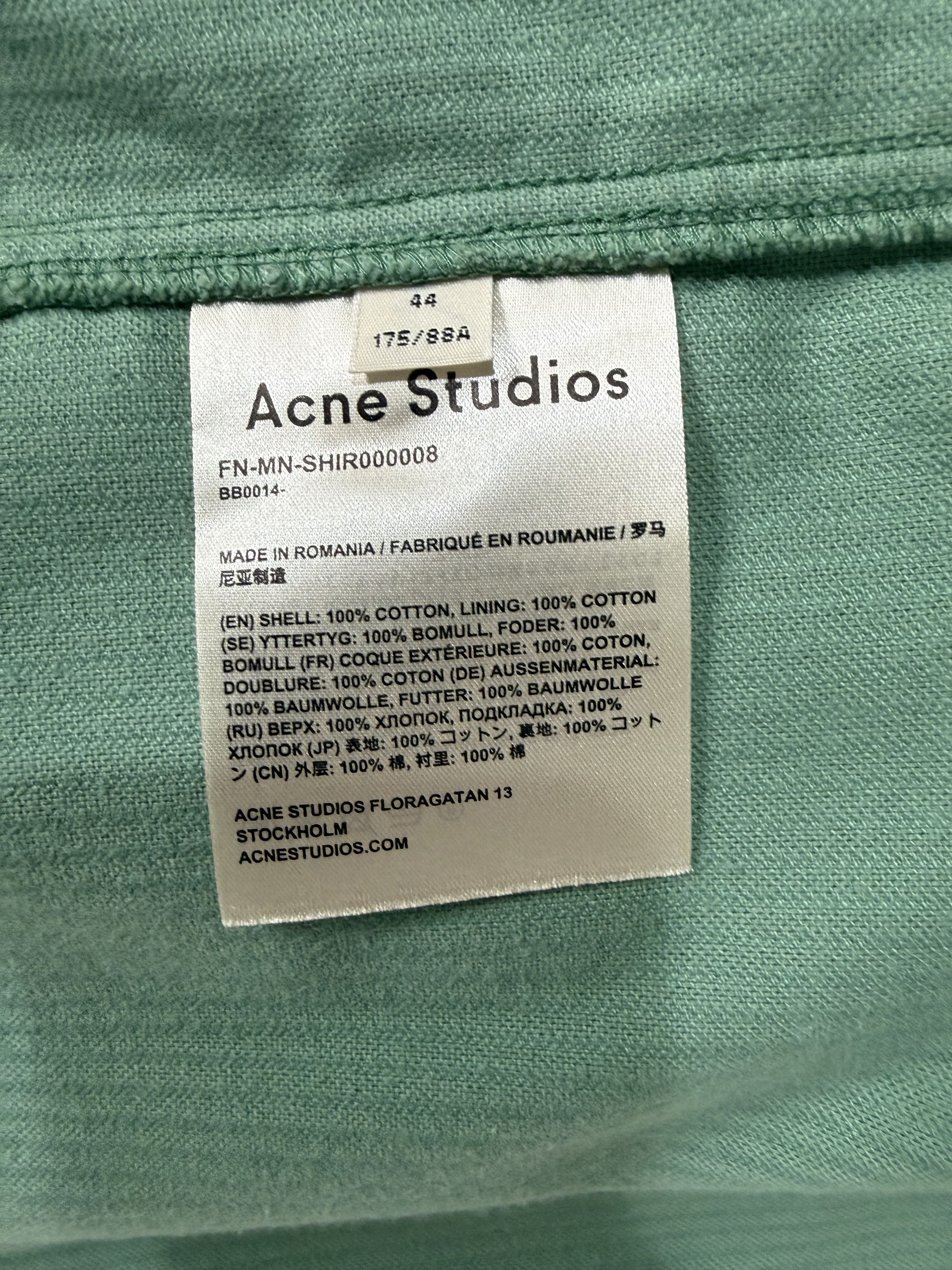 Acne Studios Acne Studios Green Corduroy Denver Shirt Size US S / EU 44-46 / 1 - 4 Thumbnail