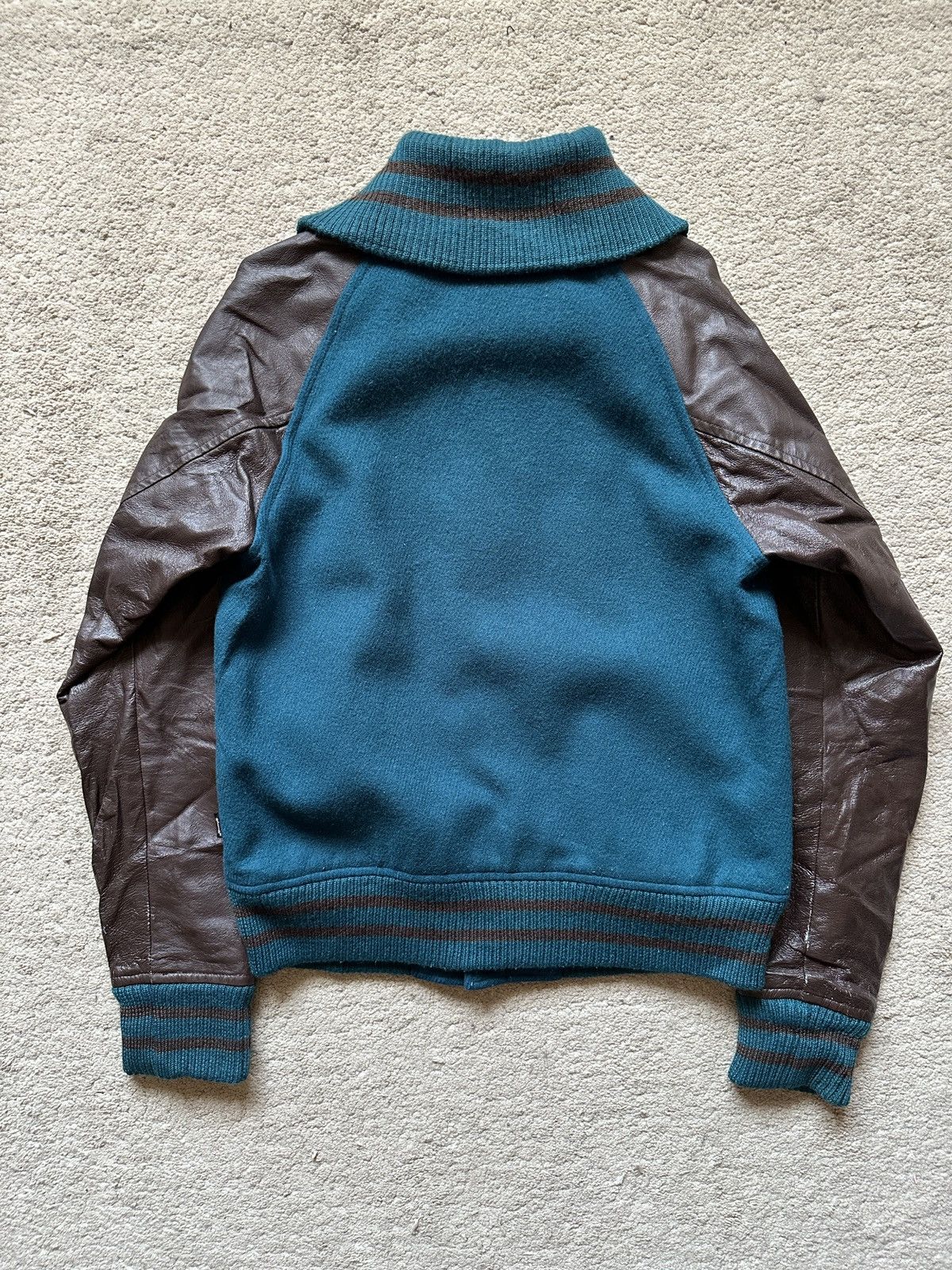 If Six Was Nine 2000s Vintage qlamb Japan Leather Sleeve Varsity Jacket Size US S / EU 44-46 / 1 - 5 Thumbnail