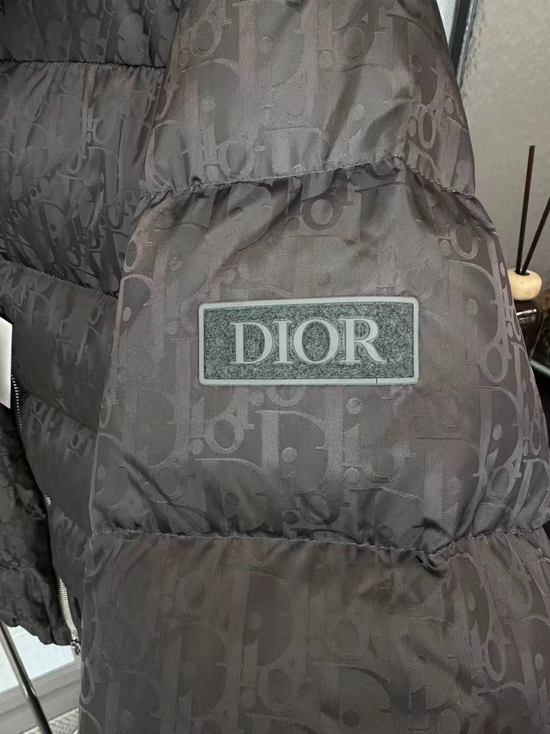 Dior Dior Black and gray old flower full logo full print down ja Size US M / EU 48-50 / 2 - 3 Thumbnail