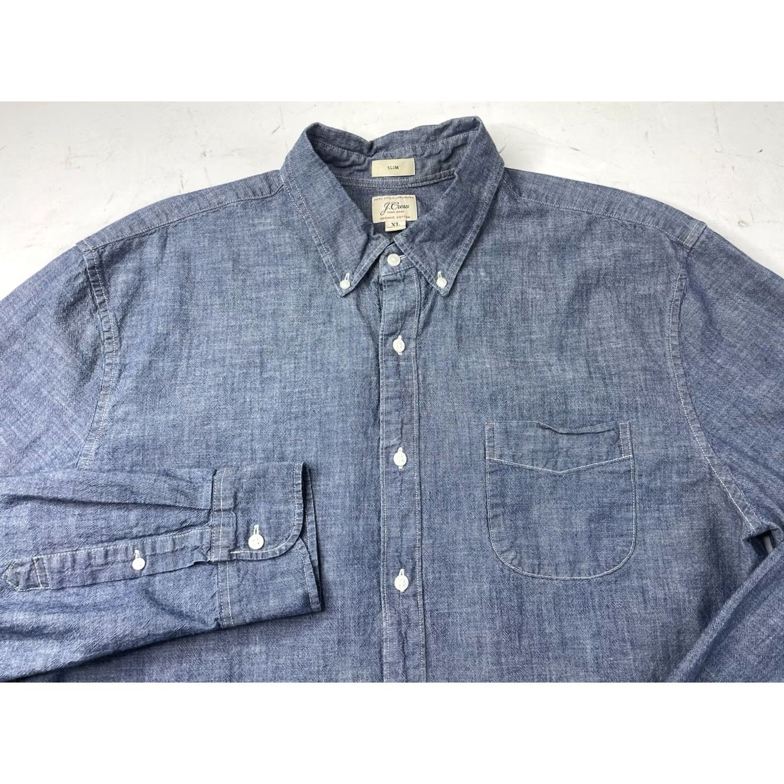 J.Crew J. Crew Shirt Button-Up Slim Chambray Cotton Blue Long Sleeve Button-Down XS-XL Size US XL / EU 56 / 4 - 2 Thumbnail