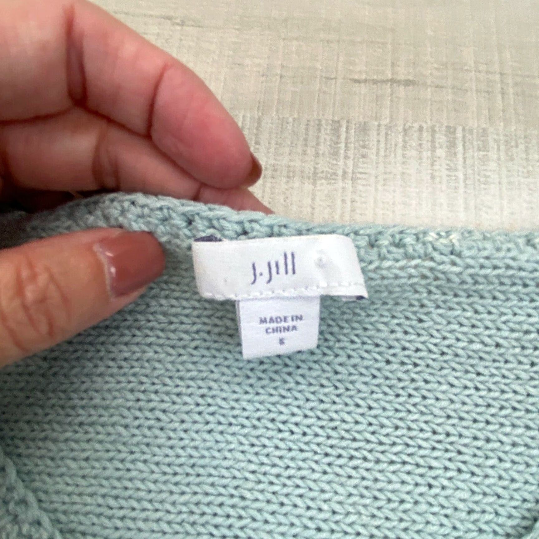 J. Jill J Jill Womens Green Linen Cotton Sweater Small Oversized Boxy V Neck Long Sleeves Size S / US 4 / IT 40 - 3 Thumbnail