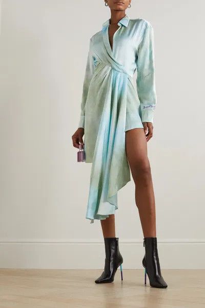 Off-White o1y1225 Mini Dress in Sky Blue Size S / US 4 / IT 40 - 2 Thumbnail