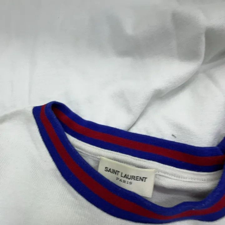 Saint Laurent Paris Saint Laurent White Graphic Short Sleeve T-Shirt -2507 Size L / US 10 / IT 46 - 2 Thumbnail