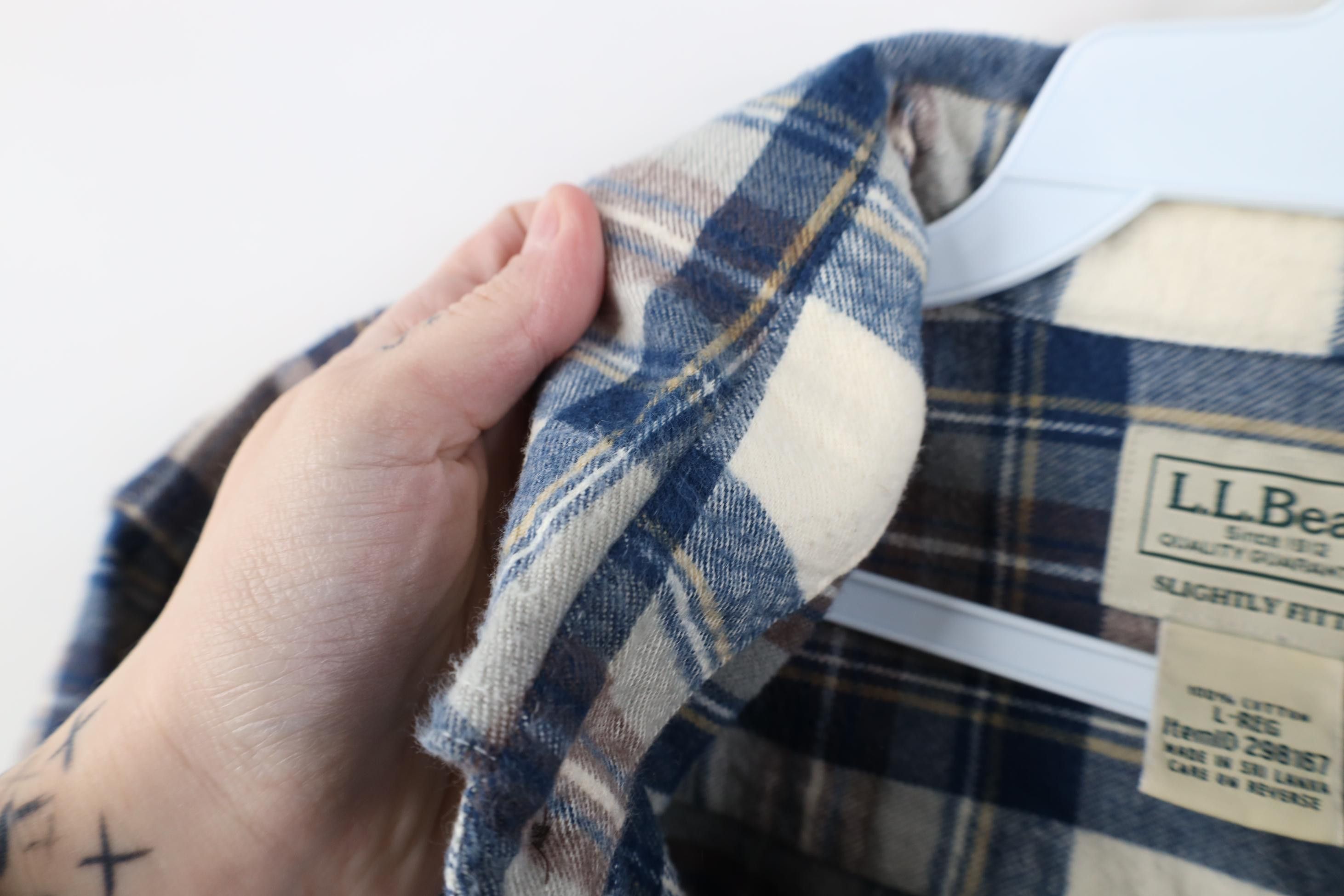 L.L. Bean Vintage LL Bean Fitted Flannel Collared Button Down Shirt Size US L / EU 52-54 / 3 - 7 Thumbnail