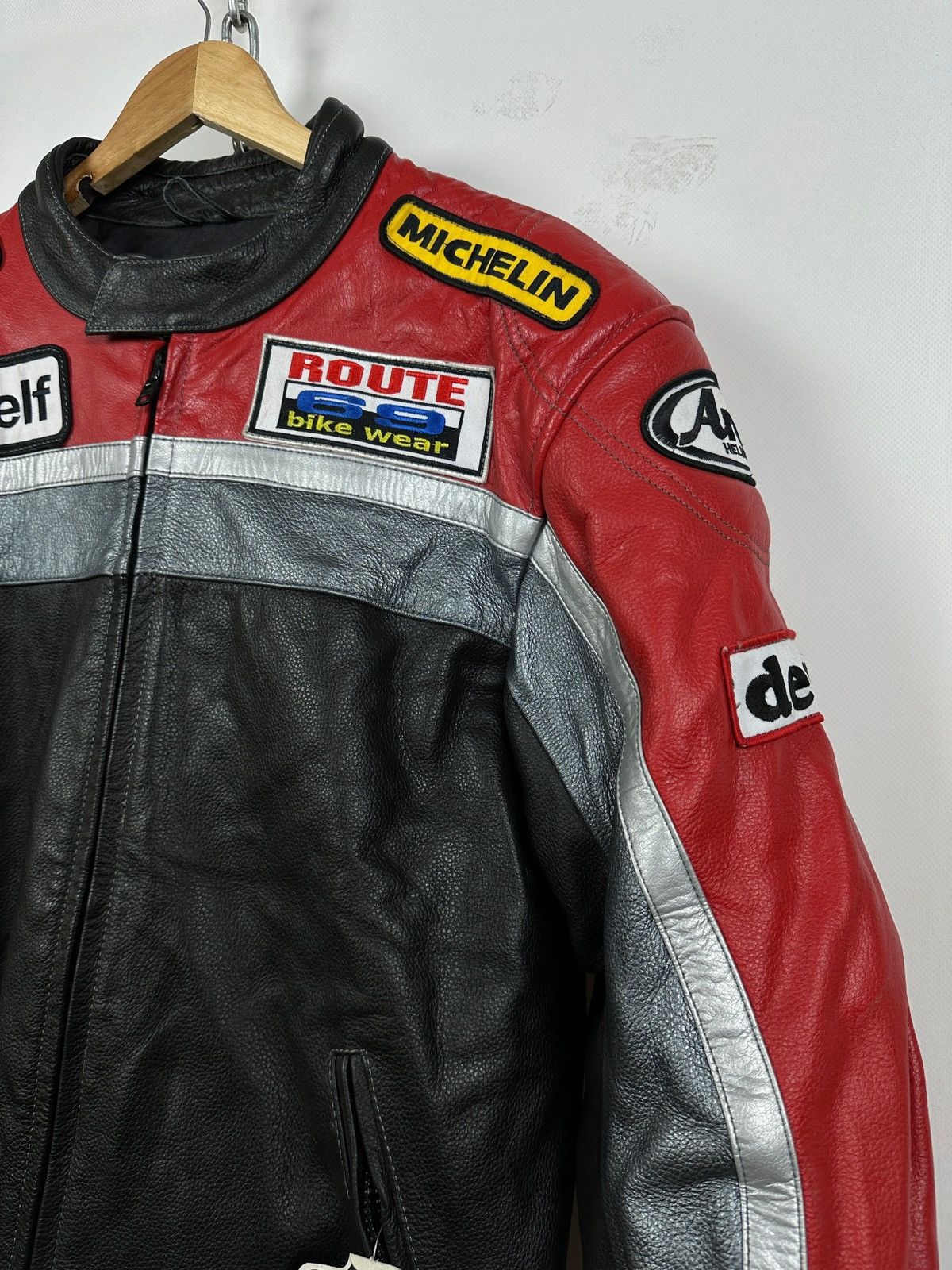 Other Route 69 Michelin Shell Motorcycle Racing Leather Jacket Size US XL / EU 56 / 4 - 8 Thumbnail