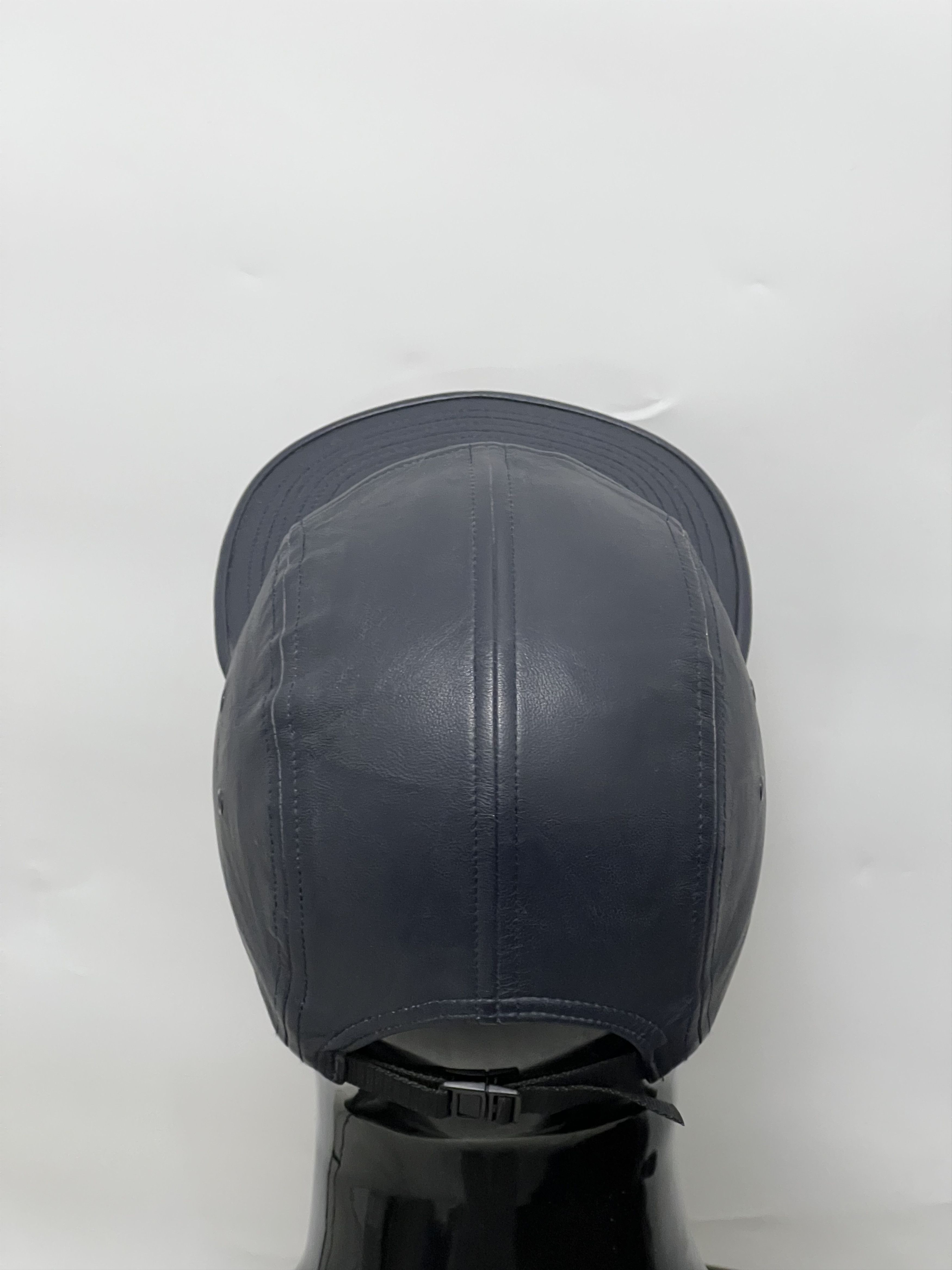 Supreme Supreme Leather 5 Panel Camp Cap Navy Blue Size ONE SIZE - 5 Thumbnail