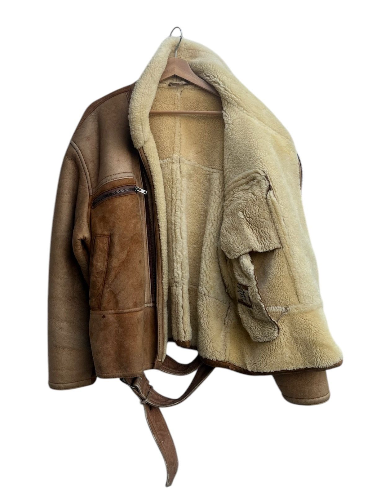 Genuine Leather × Japanese Brand × Leather Ohfesta Sheepskin Shearling Flight Jacket Size US M / EU 48-50 / 2 - 6 Thumbnail