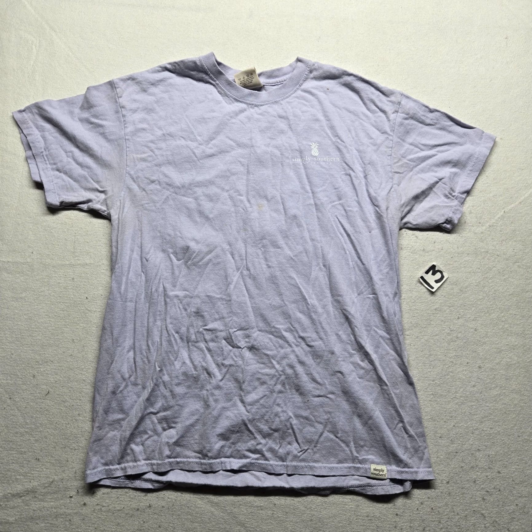 Vintage Simply Southern Shirt Women L Large Purple 100% Cotton Short Sleeve Crew Neck Logo Tee Size L / US 10 / IT 46 - 2 Thumbnail