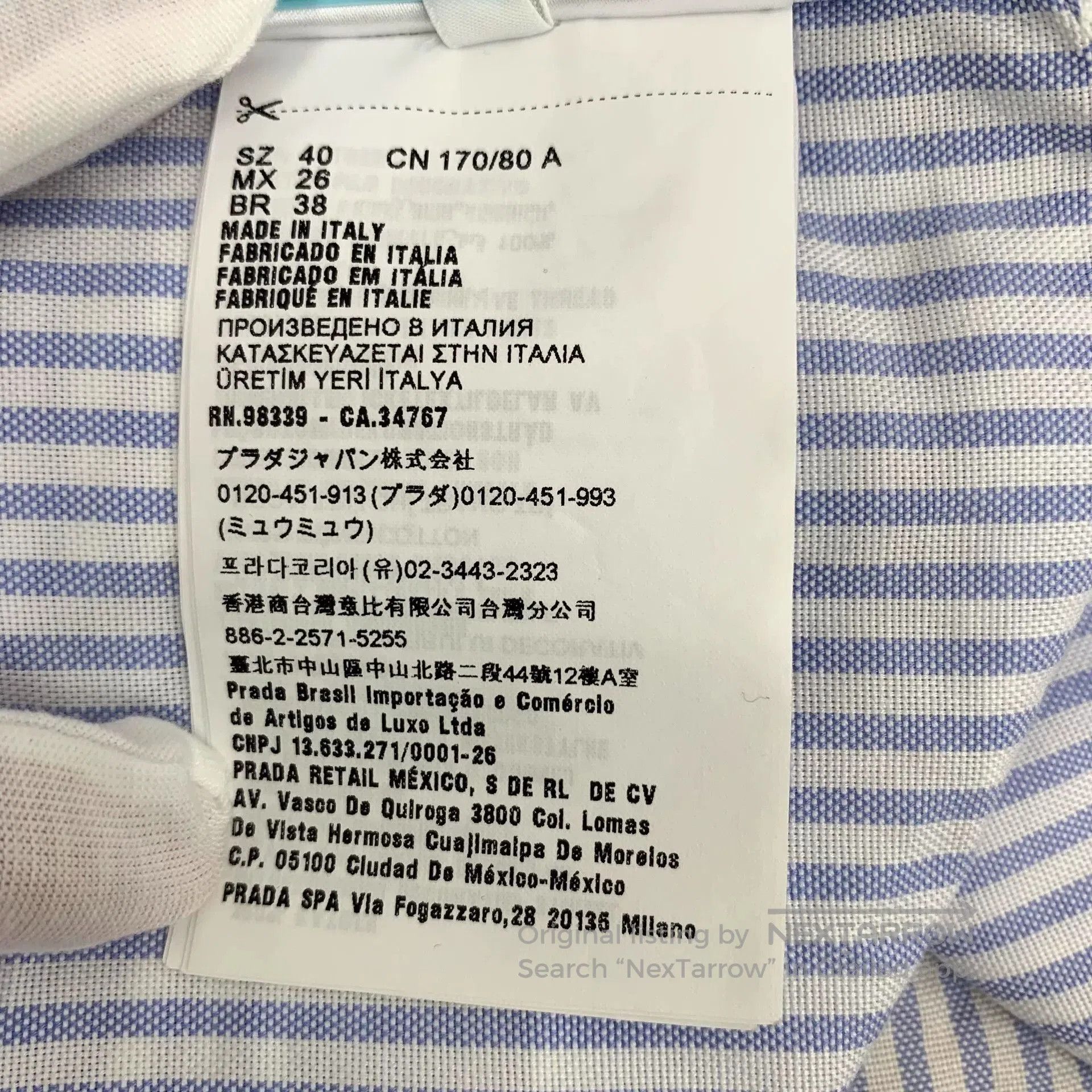 Miu Miu miu miu blue striped collar shirt. Size US M / EU 48-50 / 2 - 8 Thumbnail