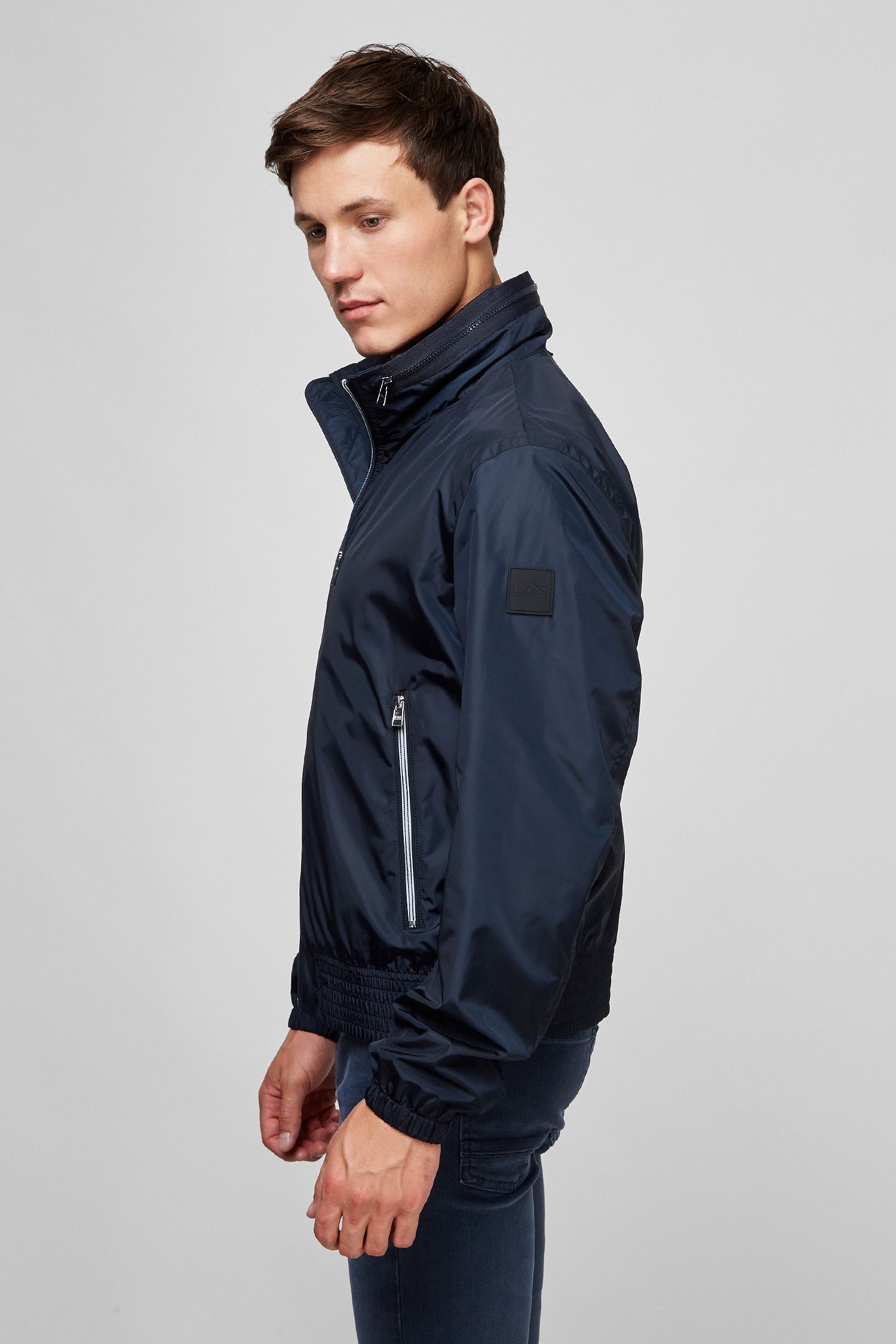 Hugo Boss BOSS Costa3 Zip-Through Blouson Mens Jacket in Navy 52/XL Size US XL / EU 56 / 4 - 8 Thumbnail