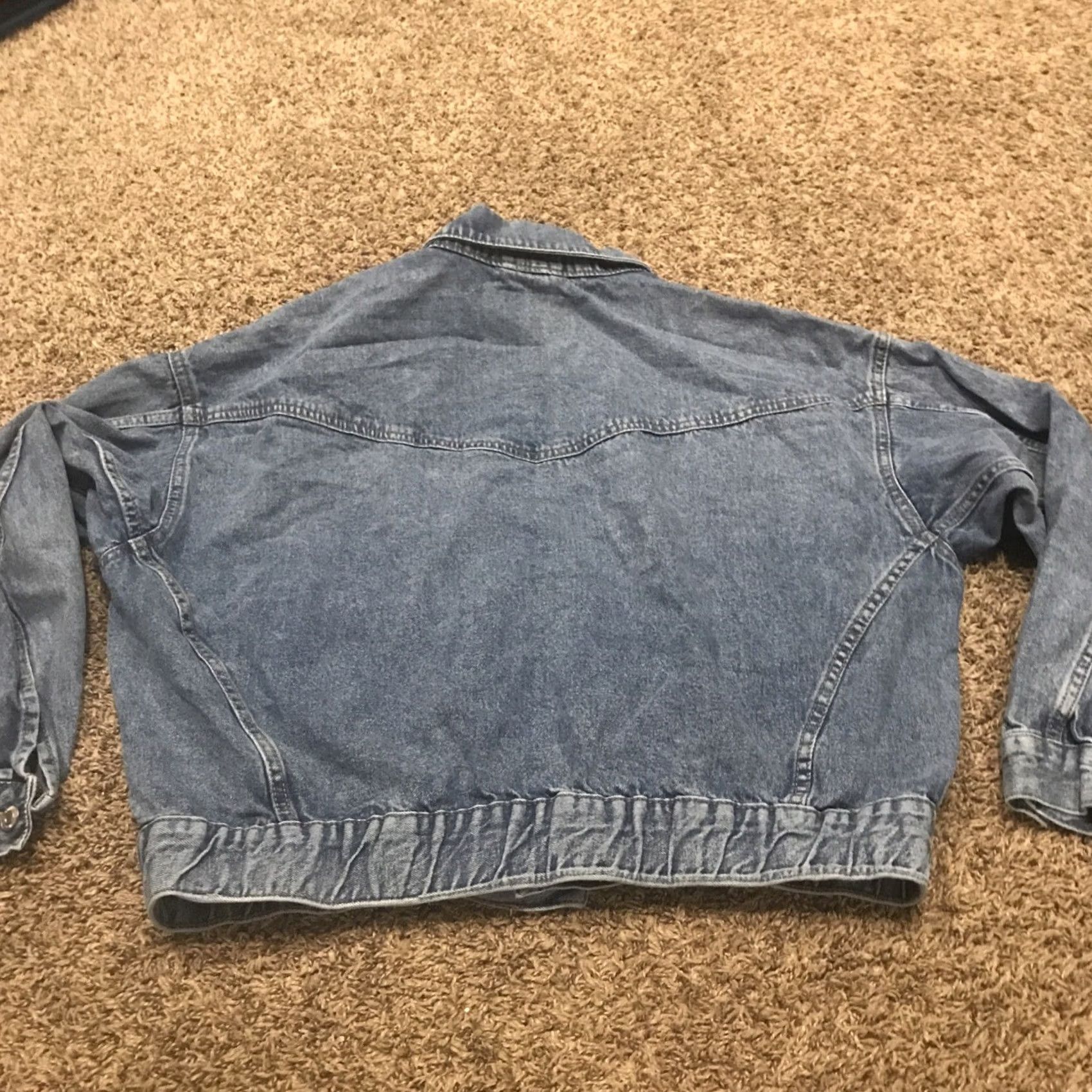 Denime &denim Womens M Jacket Short Cotton Button Blue Pockets Vintage: No Casual Fall Spring Bangladesh Regular Cotton Denim Jacket Size 32" / US 10 / IT 46 - 3 Thumbnail