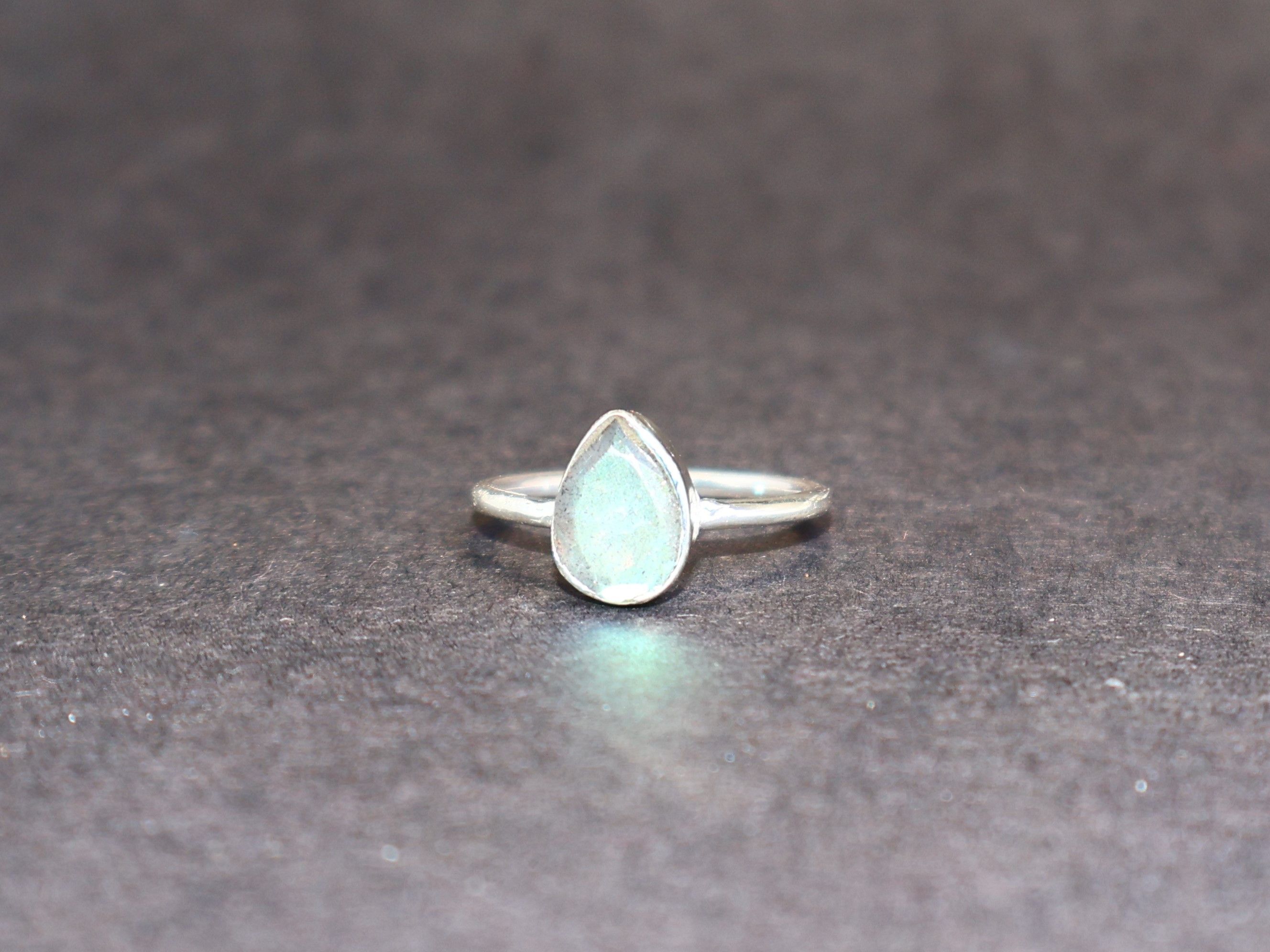 Handmade Labradorite Ring, Handmade Ring, Sterling Silver Unique Ring Size ONE SIZE - 8 Thumbnail