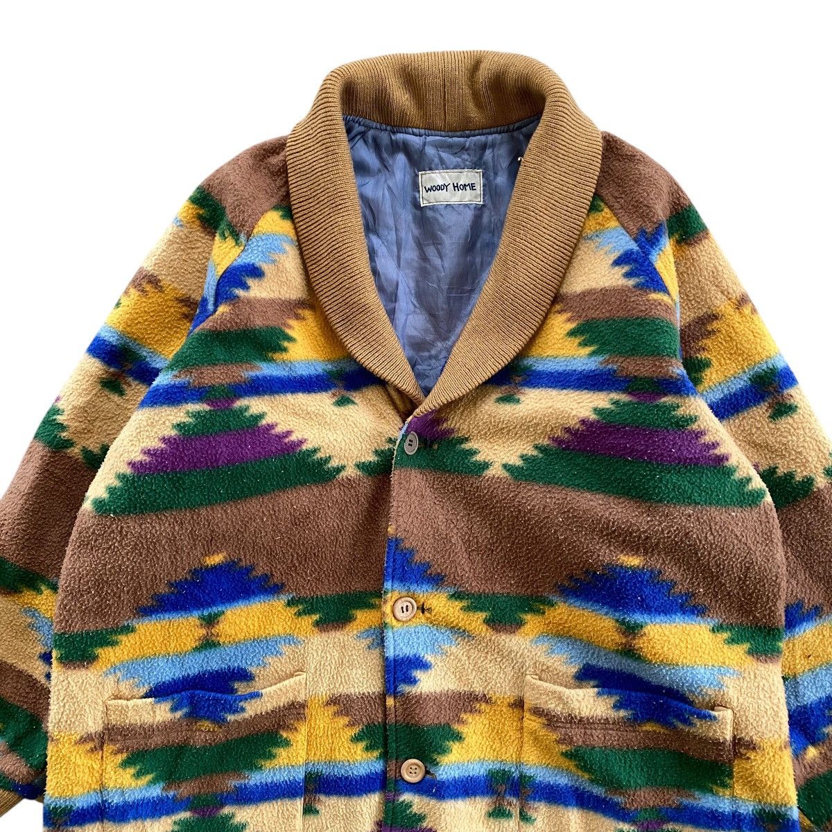 Vintage WOODY HOME Native Navajo Wool Jacket Size US XL / EU 56 / 4 - 4 Thumbnail