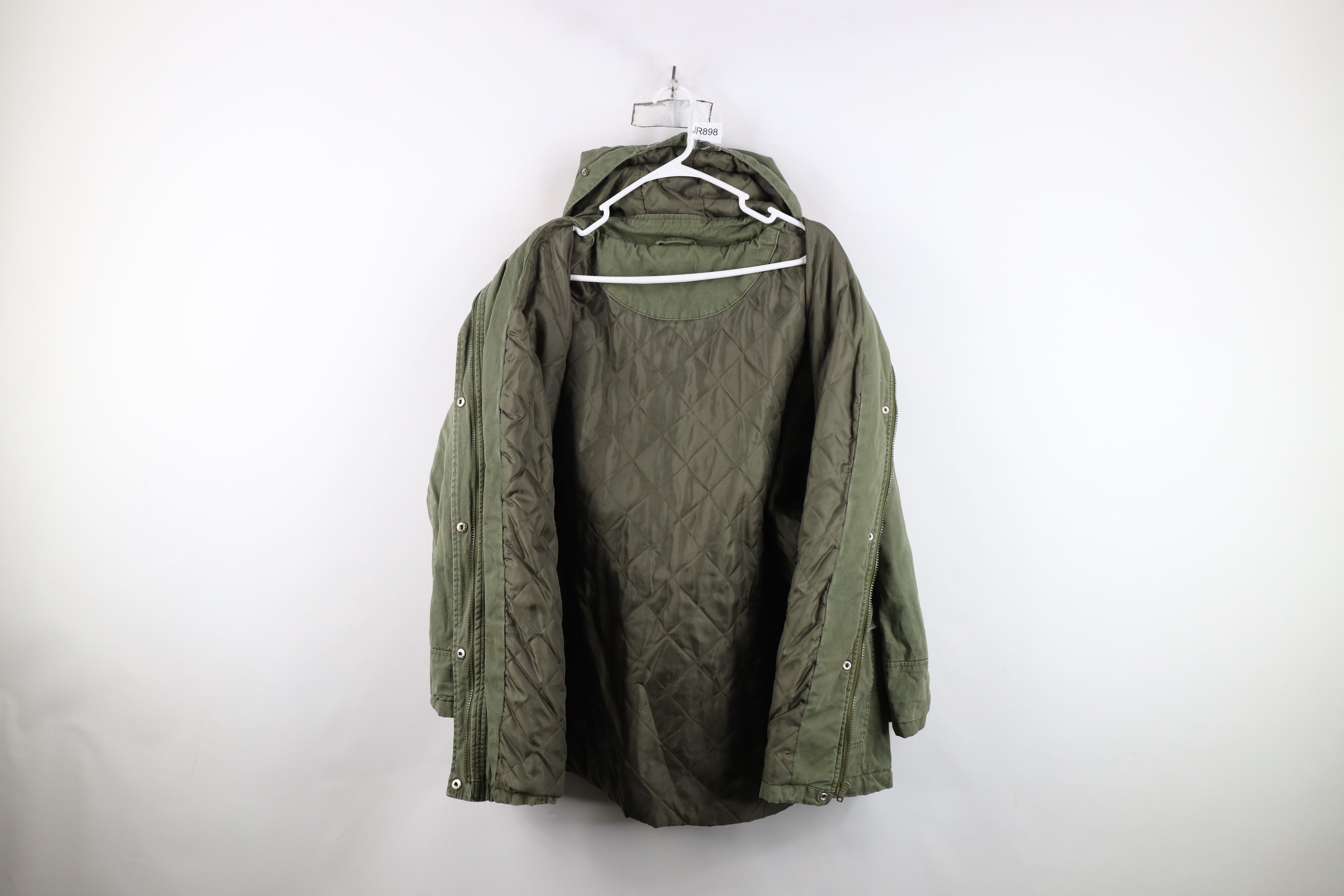 Vintage Vintage 90s Streetwear Style Quilted Hooded Field Jacket Size 3XL / US 20-22 - 9 Thumbnail