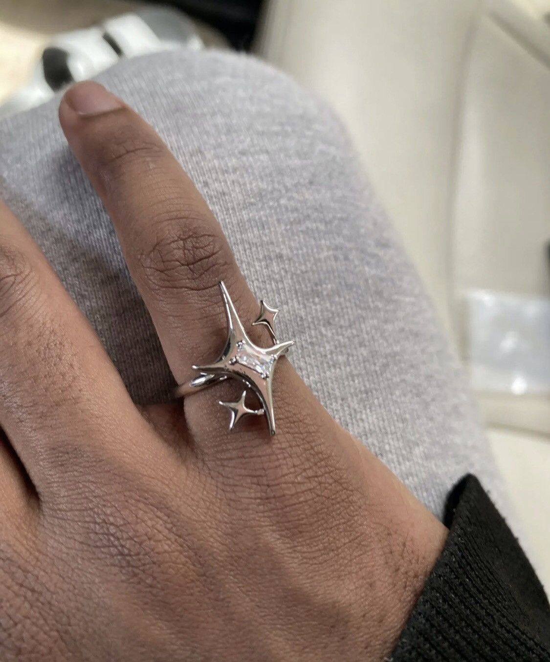 Jewelry Abstract Star Adjustable Ring Size ONE SIZE - 3 Thumbnail