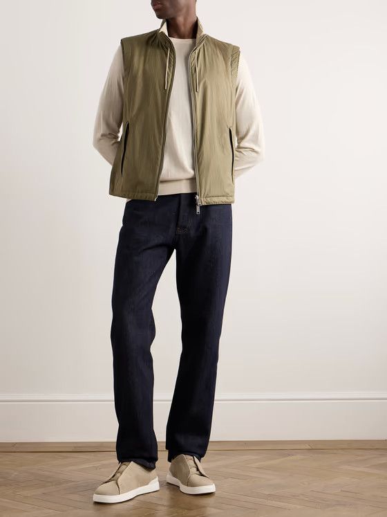 Ermenegildo Zegna o1s1rm0225 RUDT15 Vest in Khaki Size US M / EU 48-50 / 2 - 2 Thumbnail