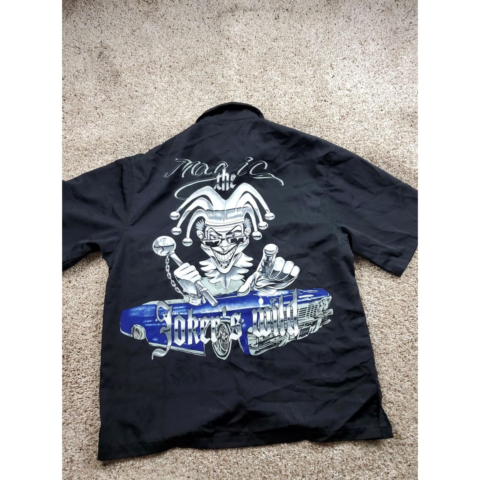 Vintage VINTAGE Cruizinlow Shirt Mens XL Black Short Sleeve Joker's Wild Lowrider Size US XL / EU 56 / 4 - 2 Thumbnail