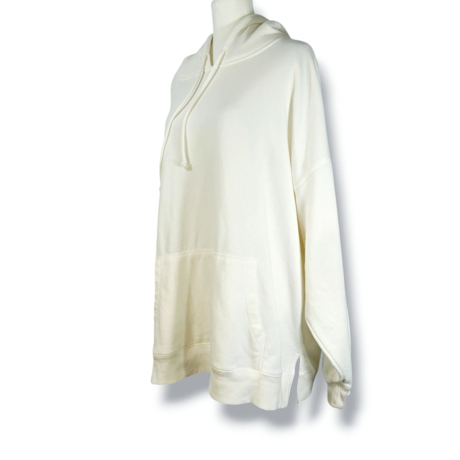 Aeropostale Aeropostale Fleece Lined Pullover Hoodie Drawstring Ivory L Size L / US 10 / IT 46 - 1 Thumbnail
