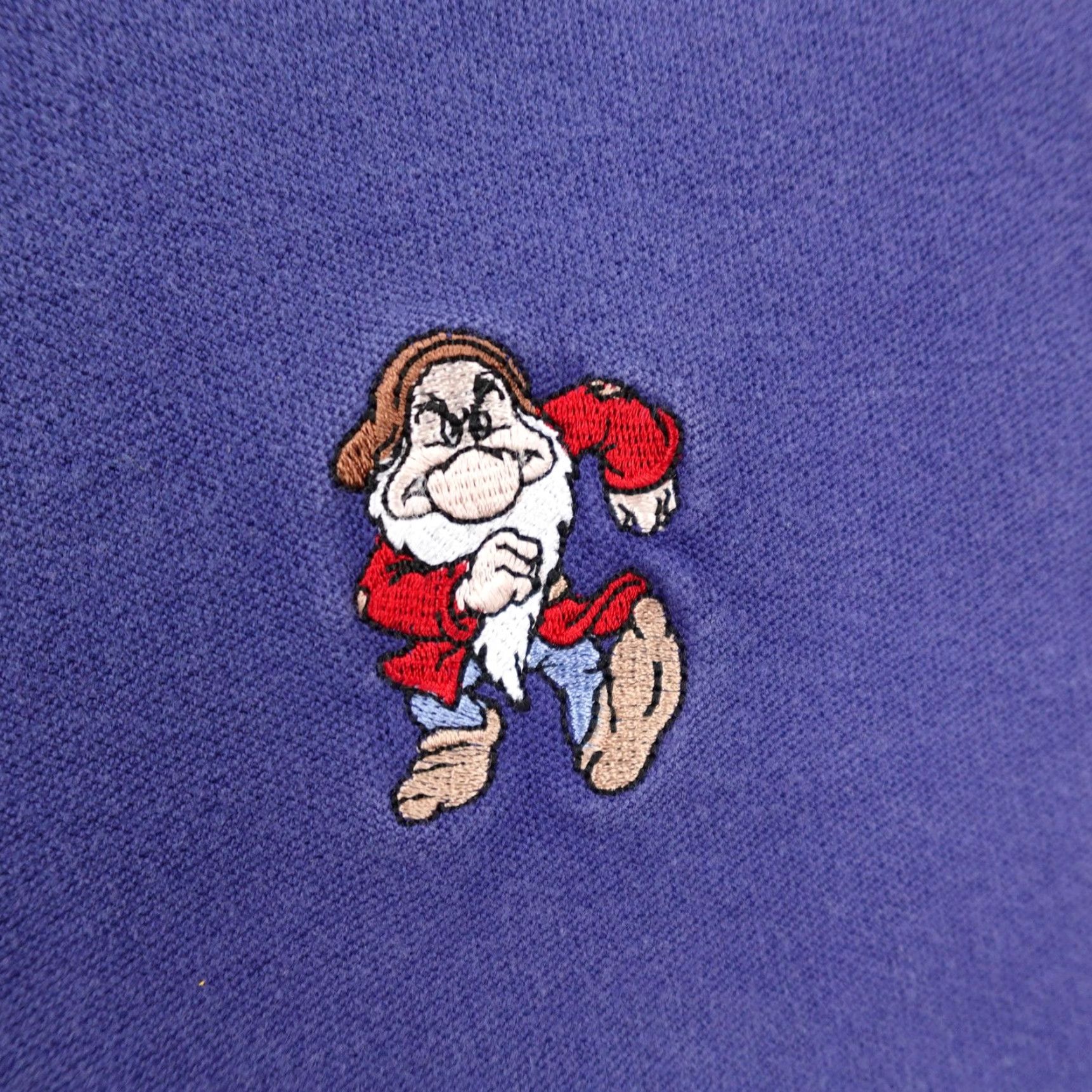 Disney VINTAGE Disney Grumpy Polo Shirt Mens Large Blue Snow White Seven Dwarves 90s Size US L / EU 52-54 / 3 - 3 Thumbnail