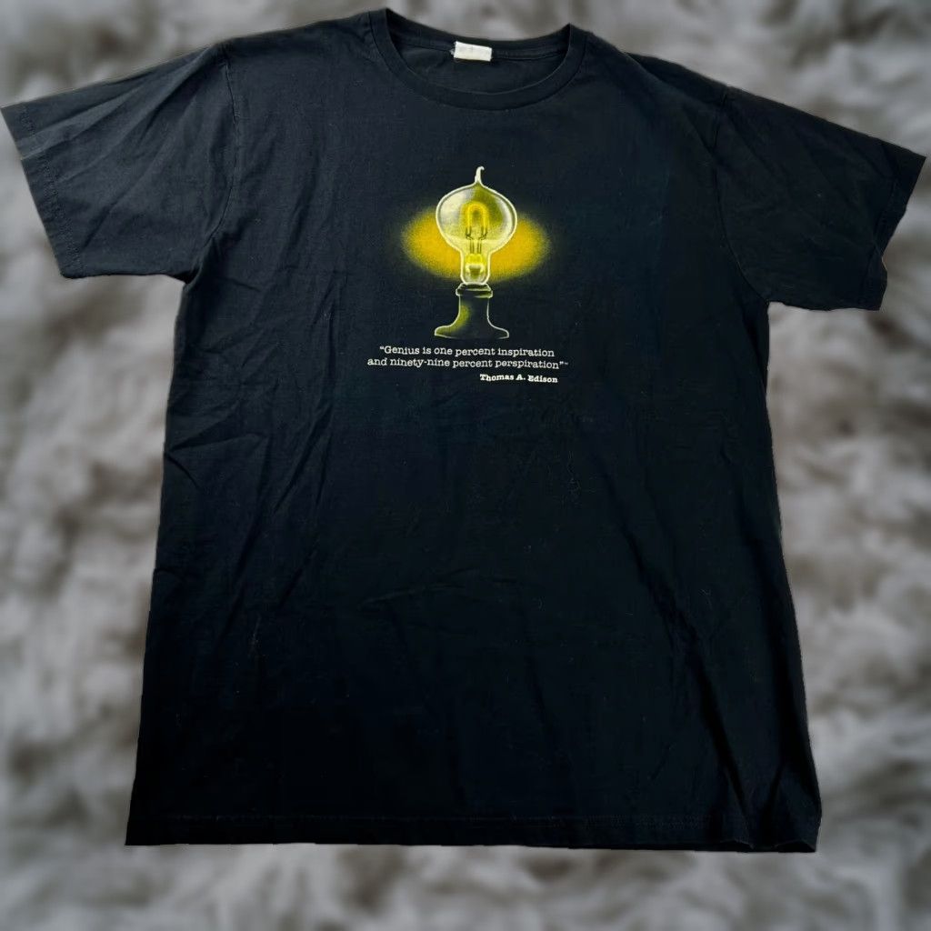 VTG Thomas Edison Henry Ford Estates Men’s T-Shirt Black Short Sleeve Crew Neck S Small Graphic Print