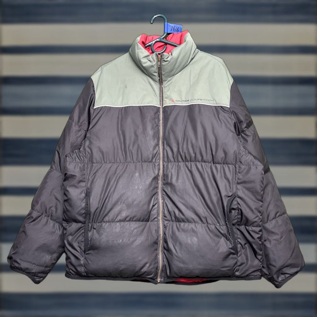 Nautica VINTAGE NAUTICA Competition Down Puffer Jacket Mens L Black Insulated Hooded Full Zip Standing Collar 90s Outdoor Jacket Size US L / EU 52-54 / 3 - 1 Thumbnail