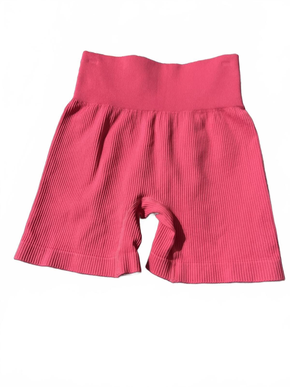 Other OGG Pink Ribbed High Waist Biker Shorts Size Small Size 28" / US 6 / IT 42 - 2 Thumbnail