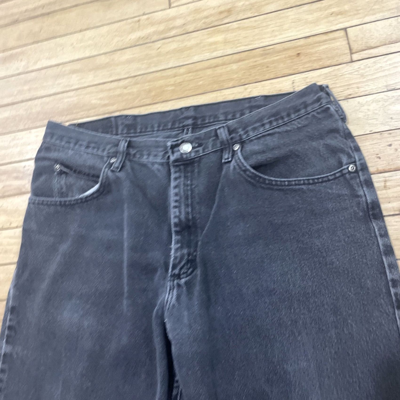 Wrangler VINTAGE Wrangler Jeans Mens 36x32 Relax Y2k Black Fade Wide Straight Denim Jeans Size US 36 / EU 52 - 3 Thumbnail
