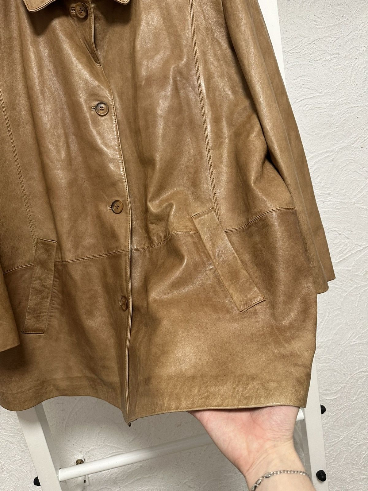Vintage Vintage Sandro P. Leather Coat XXL Women’s Long Jacket Size XXL / US 16-18 / IT 52-54 - 5 Thumbnail