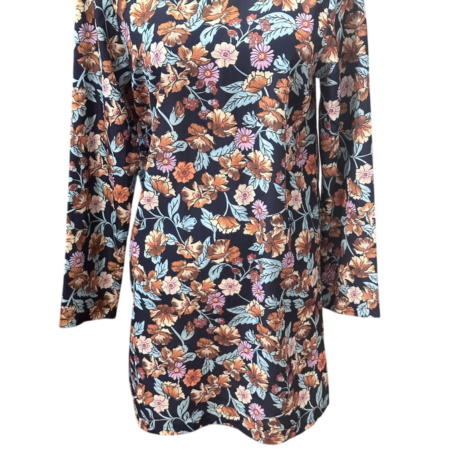 Other Halogen Sheath Dress V-Back Floral Mini Black/Multicolor S Size S / US 4 / IT 40 - 4 Thumbnail