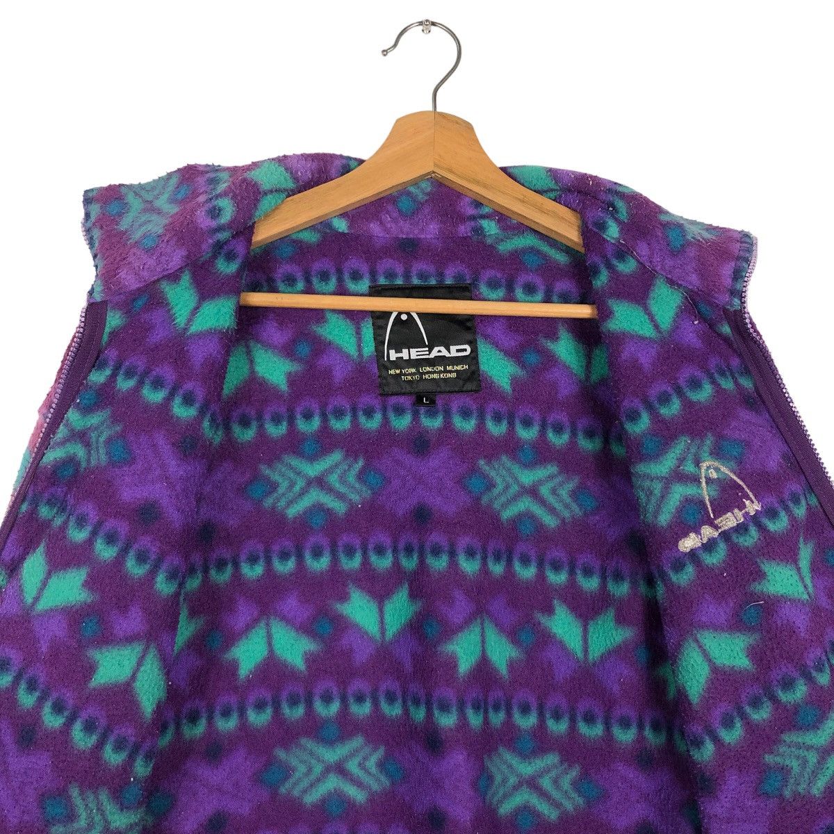 Japanese Brand 🔥90’s Vintage Navajo Aztec Fleece Jacket Head Japan Size US L / EU 52-54 / 3 - 11 Thumbnail