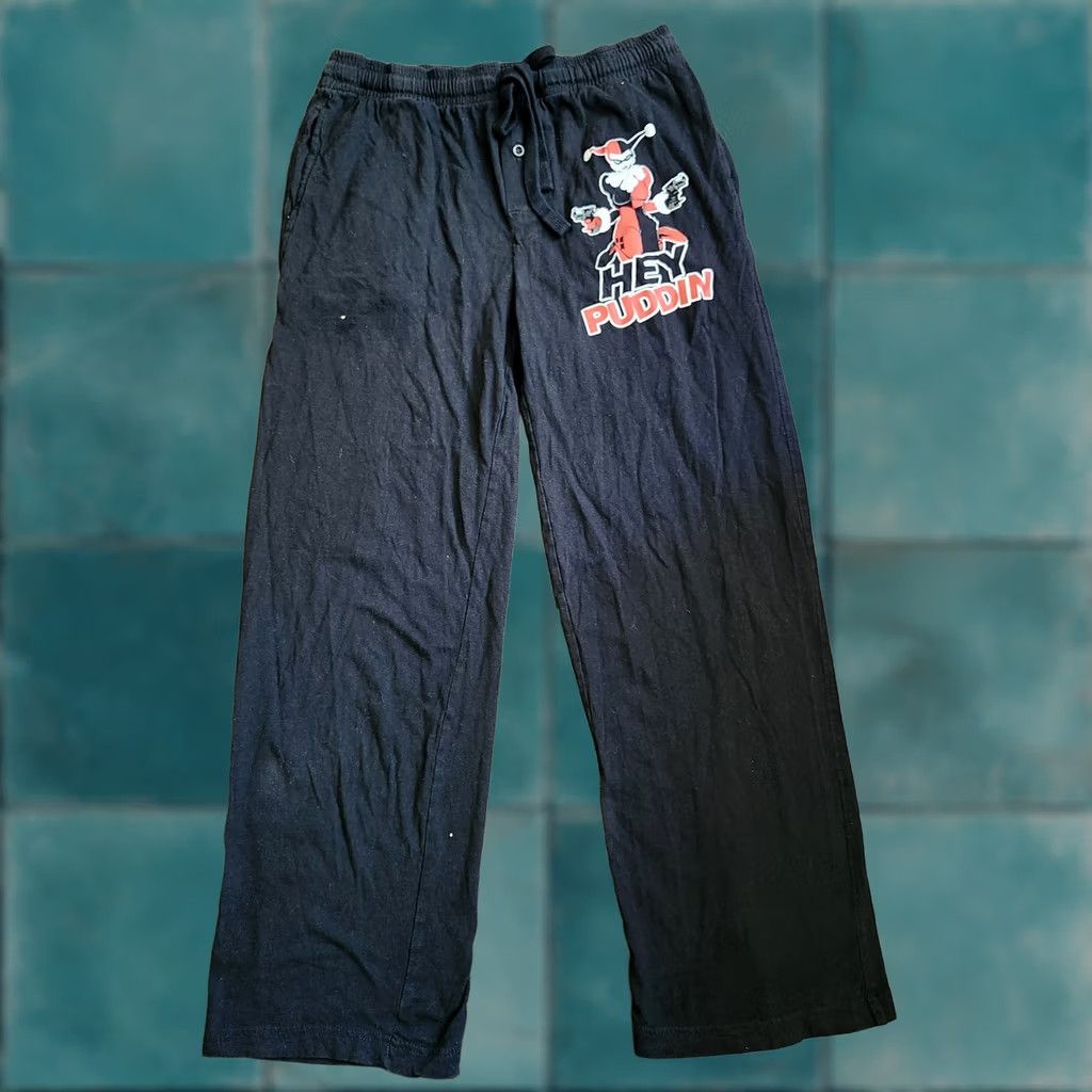 DC Comics DC Comics Pajama Pants Bottoms Harley Quinn Women Small S Black 100% Cotton Drawstring Machine Washable Pants Style Comics Size 28" / US 6 / IT 42 - 1 Thumbnail