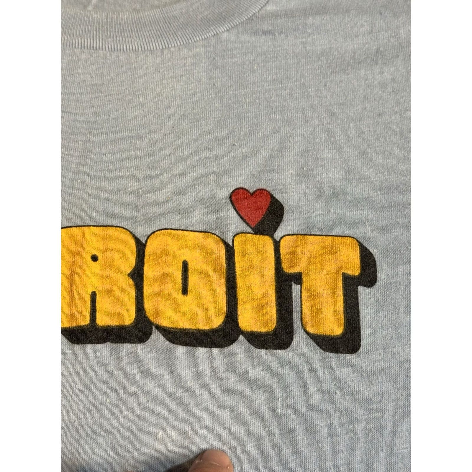 Vintage VINTAGE Sportswear T-Shirt 70s Detroit Heart Punk Rock Band Music Michigan S Blue Mens Size US S / EU 44-46 / 1 - 3 Thumbnail