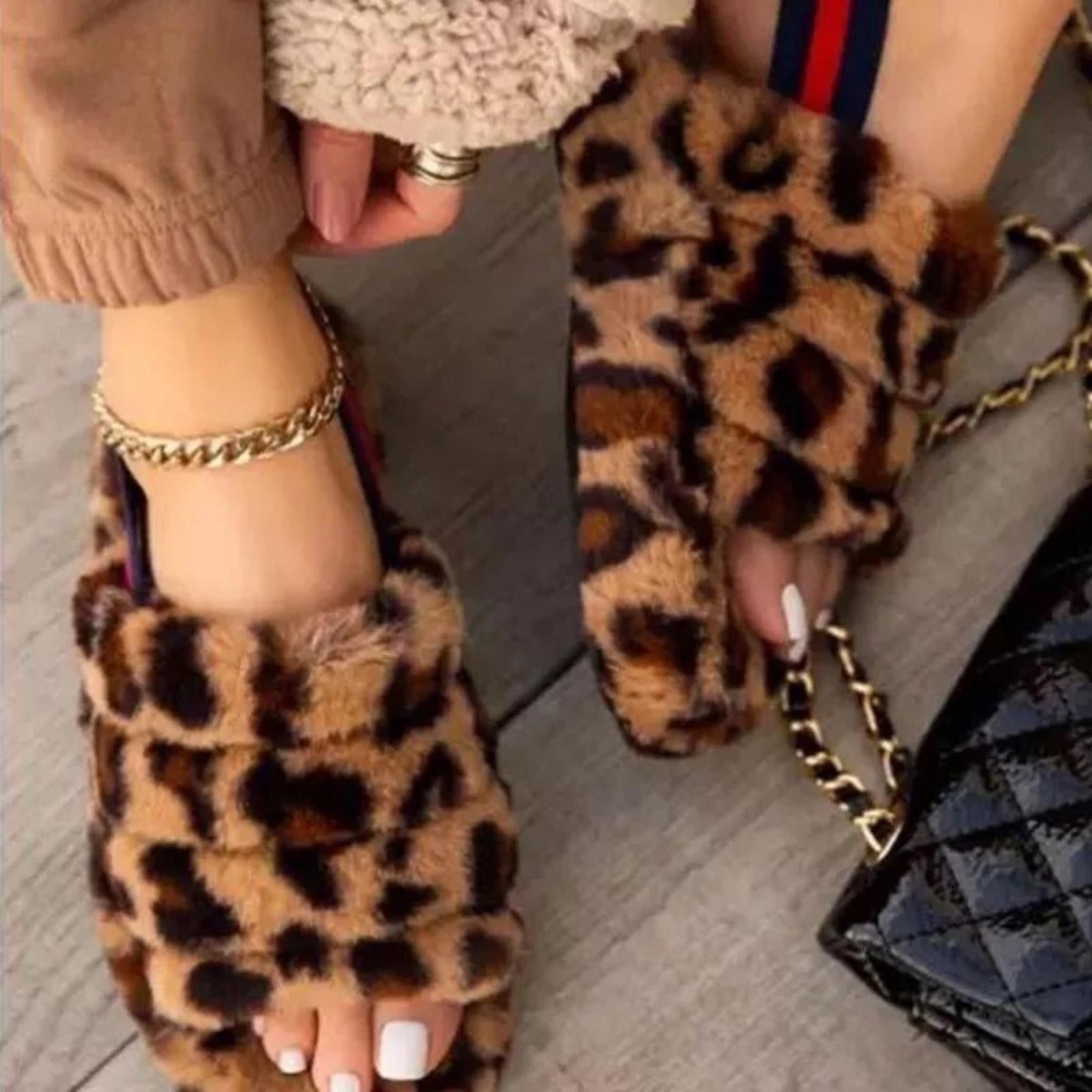 Designer Leopard Slipper​​​​​​​​s With Back Strap NWT Size US 9 / IT 39 - 2 Thumbnail