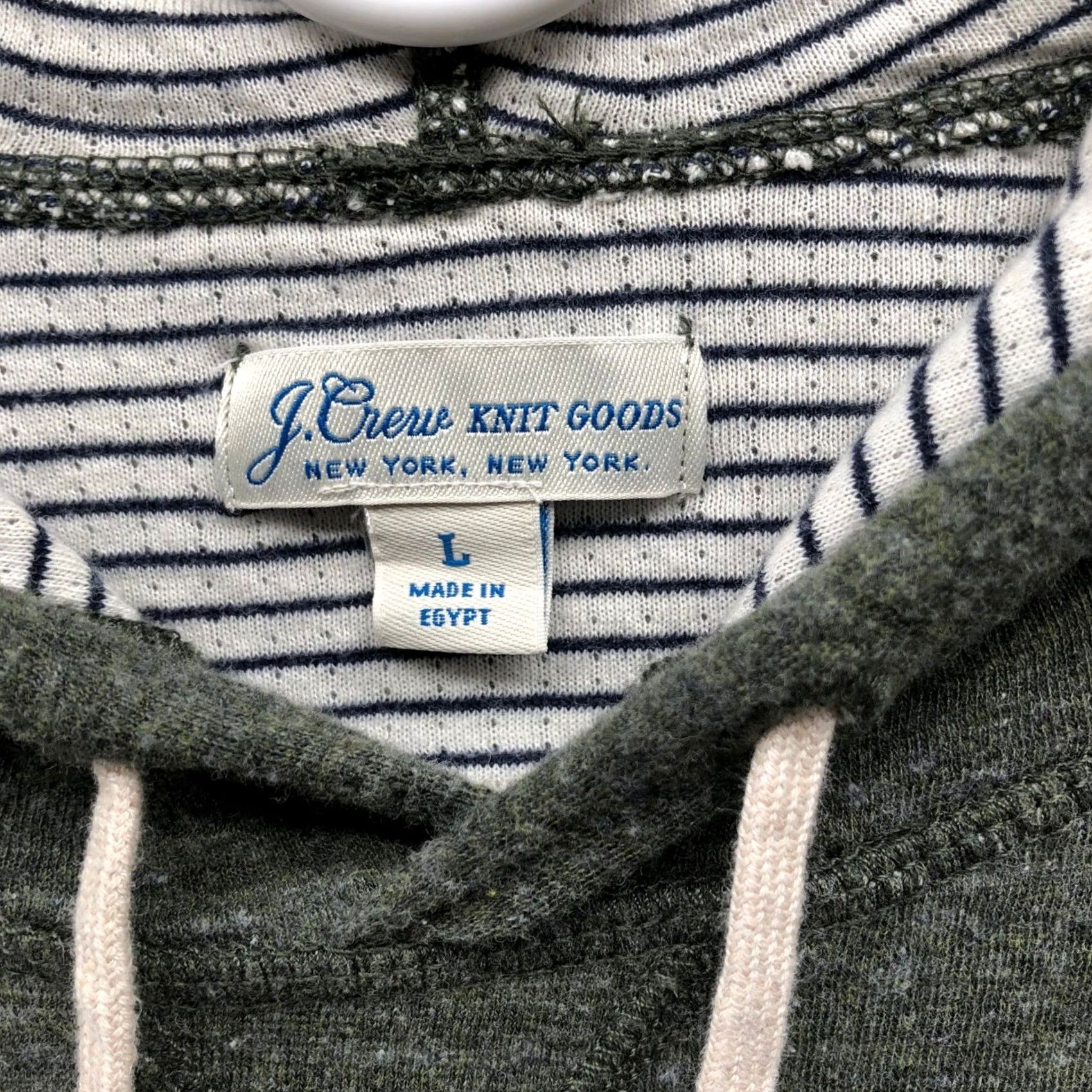 J.Crew J. Crew Hoodie Mens L Olive Green 100% Cotton Double Knit Pullover Size US L / EU 52-54 / 3 - 3 Thumbnail