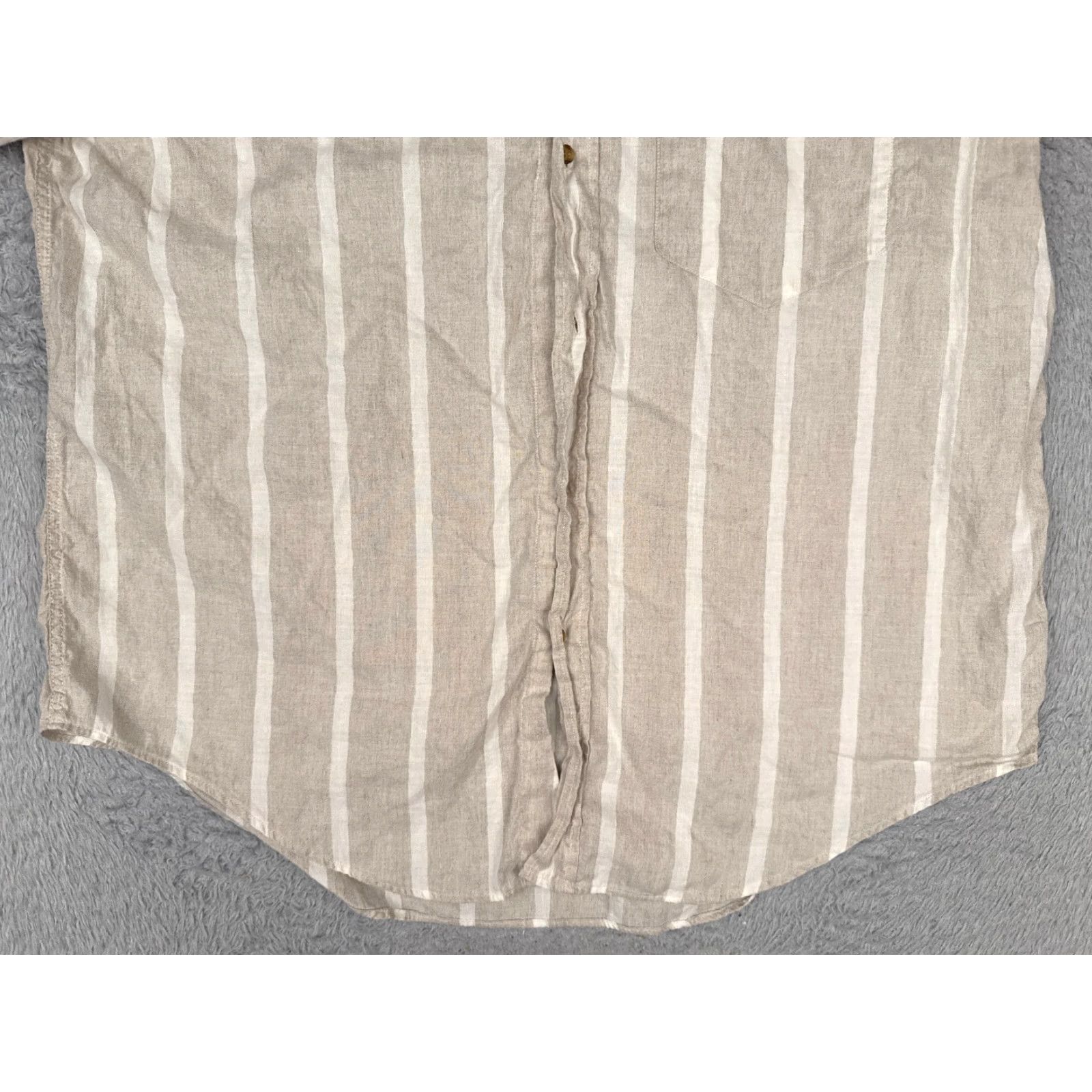 Cacharel Cacharel Shirt Adult Large Gray White Stripe Button Up 100% Cotton Pocket Read Size US L / EU 52-54 / 3 - 5 Thumbnail