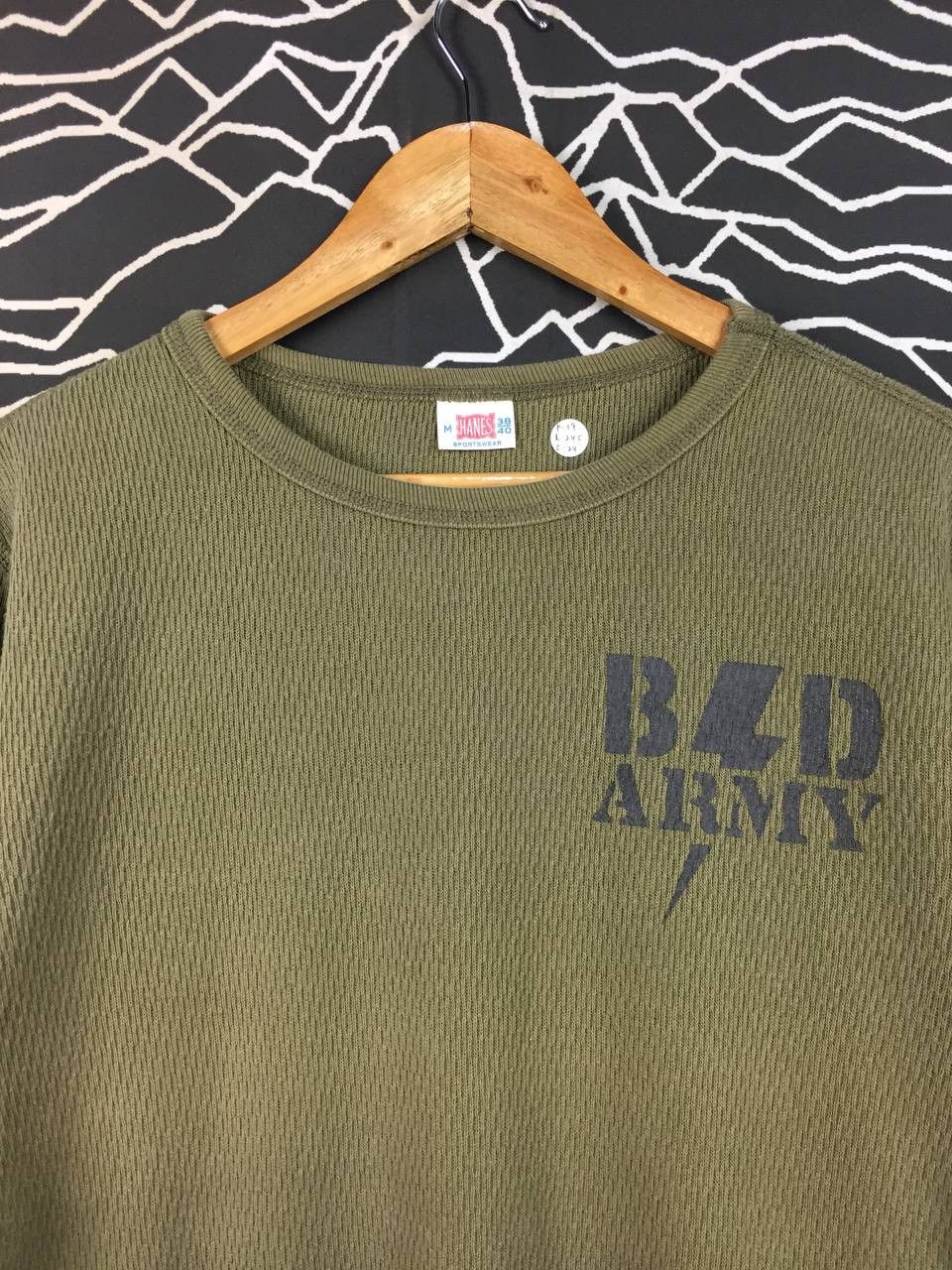 Vintage Hanes Sportswear BZD Army Waffle Knit Thermal Longsleeve Tee Size US M / EU 48-50 / 2 - 3 Thumbnail