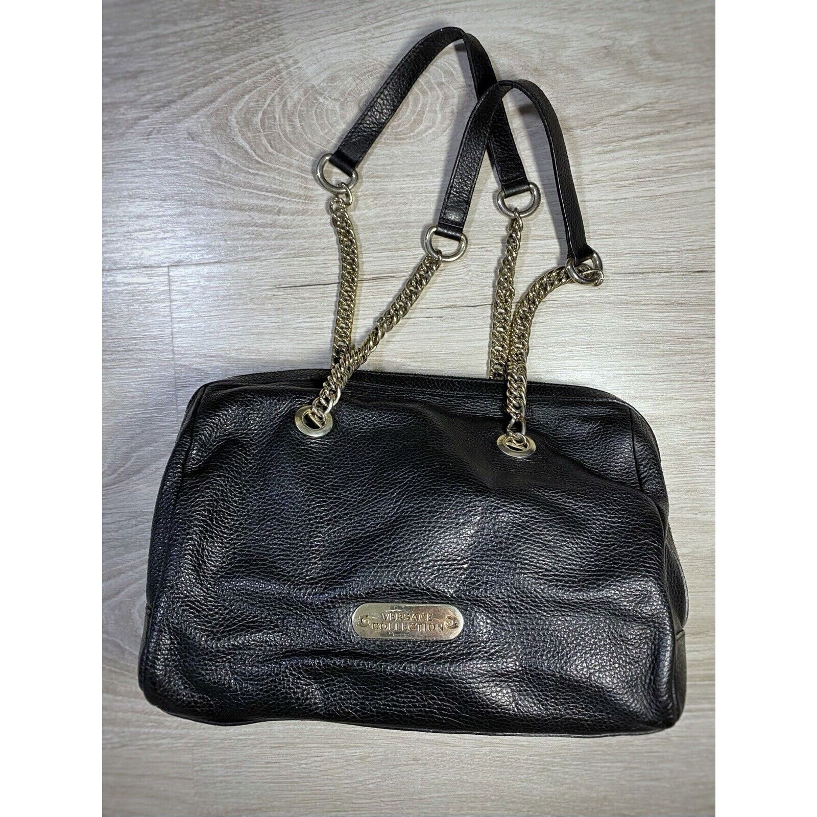 Versace × Versace Jeans Couture Versace Collection Leather Shoulder bag Black Made In Italy Size ONE SIZE - 1 Thumbnail