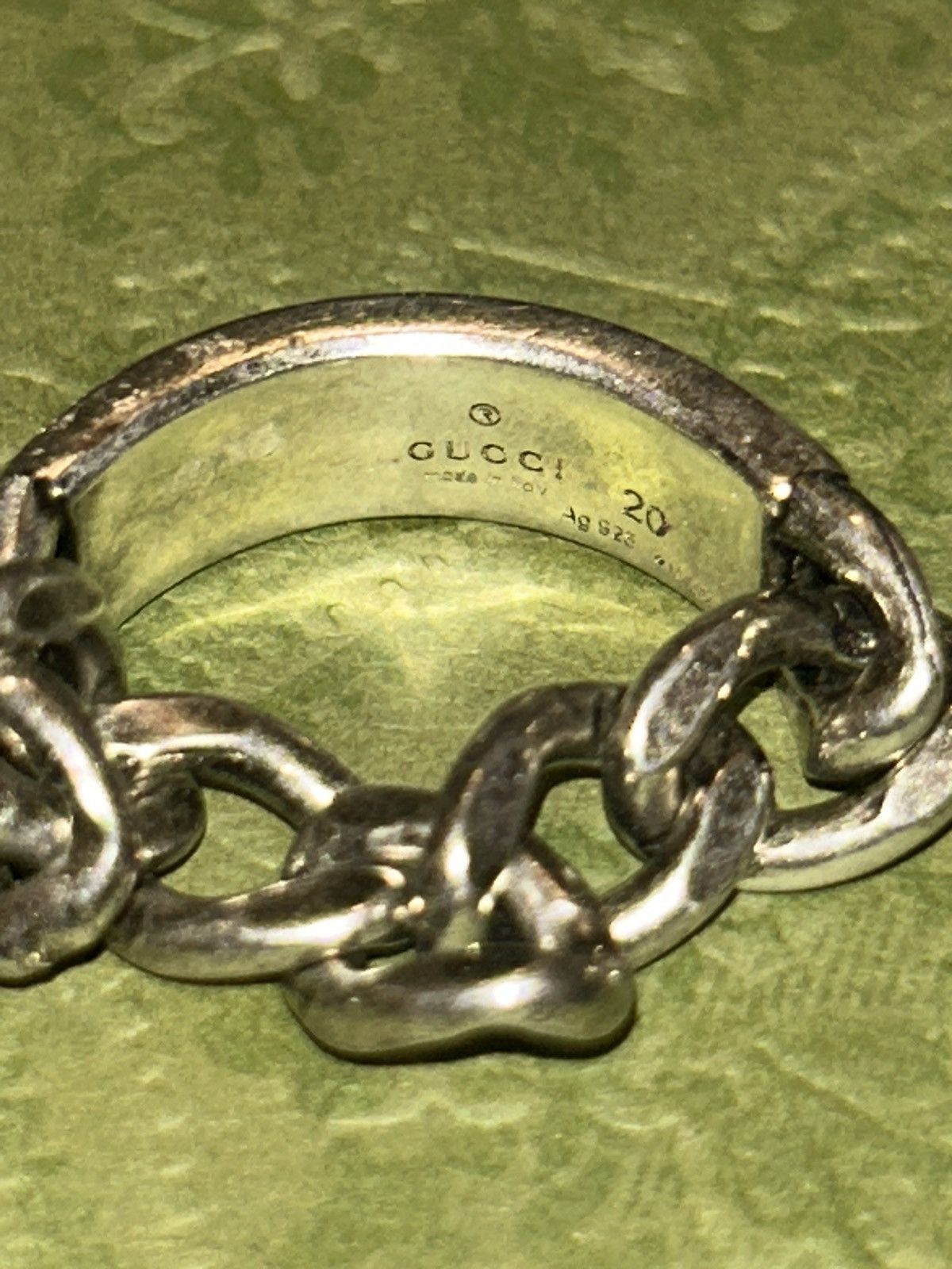Gucci Gucci Tag Chain Enamel Arg 925 Ring Gucci Size 20/ US size 9 Size ONE SIZE - 12 Thumbnail