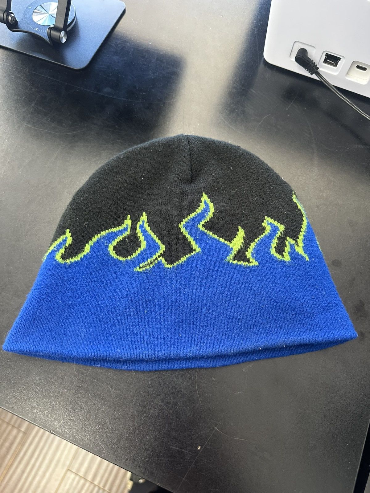 Travis Scott Travis Scott CJ digital logo cactus Jack beanie FLAMES BLUE Size ONE SIZE - 2 Thumbnail