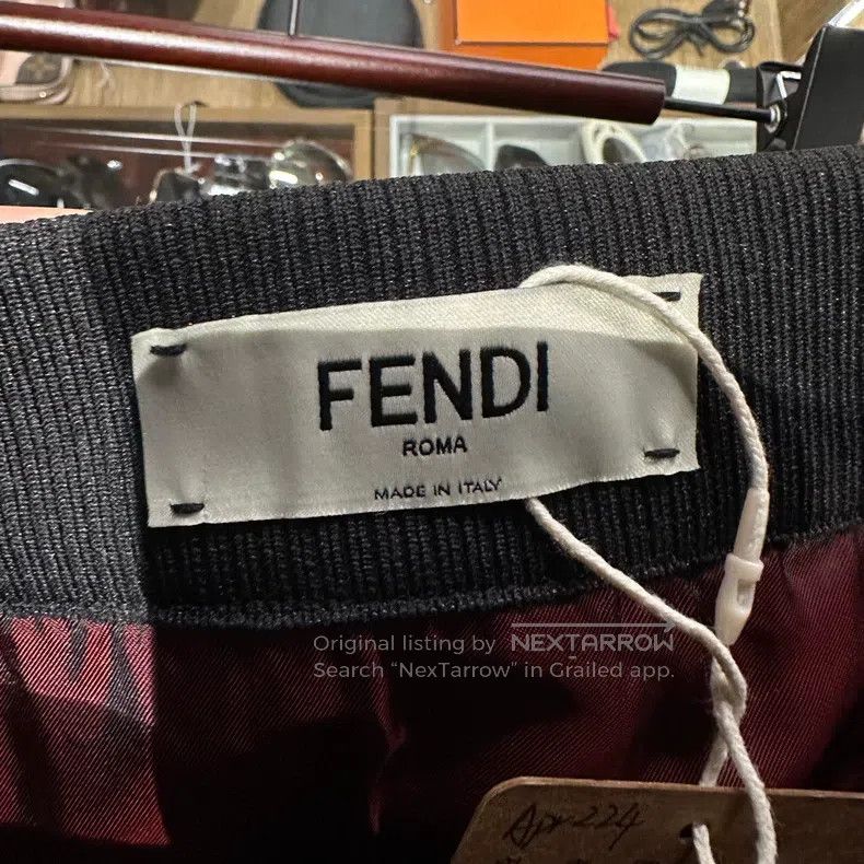 Fendi Fendi Double F Checkered Wool Patchwork Skirt Size 26" / US 2 / IT 38 - 3 Thumbnail