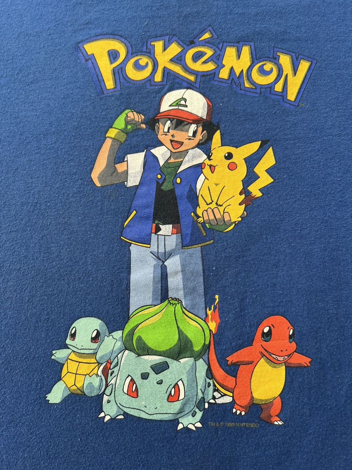 Pokemon Vintage 1999 Pokemon Pikachu Nintendo Cartoon Blue T-shirt Size US S / EU 44-46 / 1 - 4 Thumbnail
