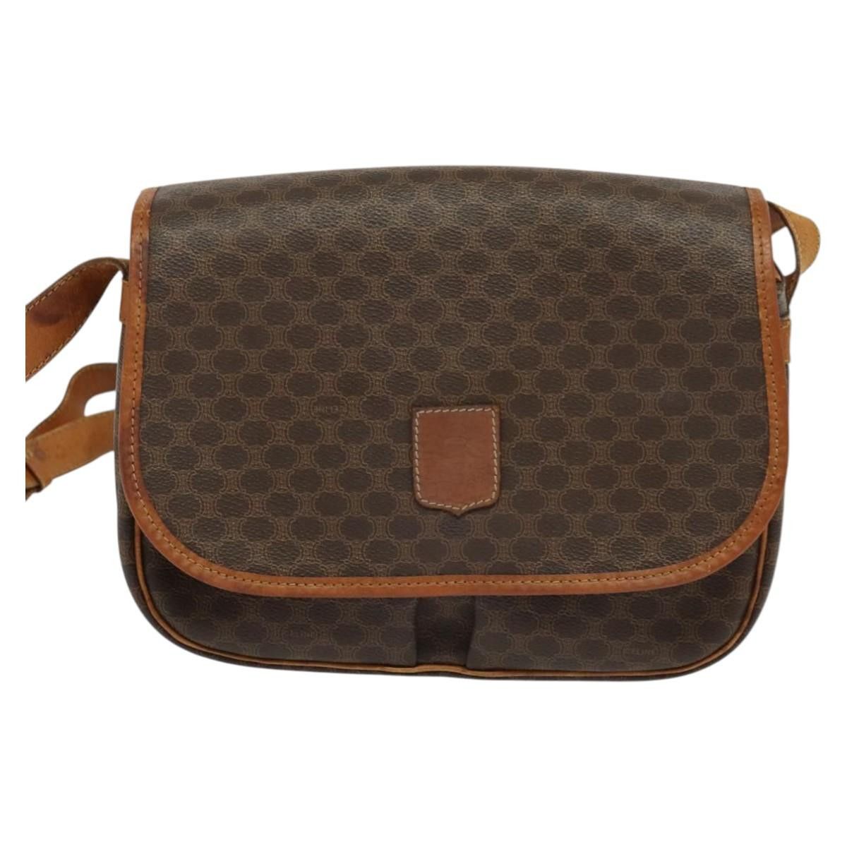 Celine CELINE Macadam Canvas Shoulder Bag Pvc Leather Brown Gold Size ONE SIZE - 2 Thumbnail