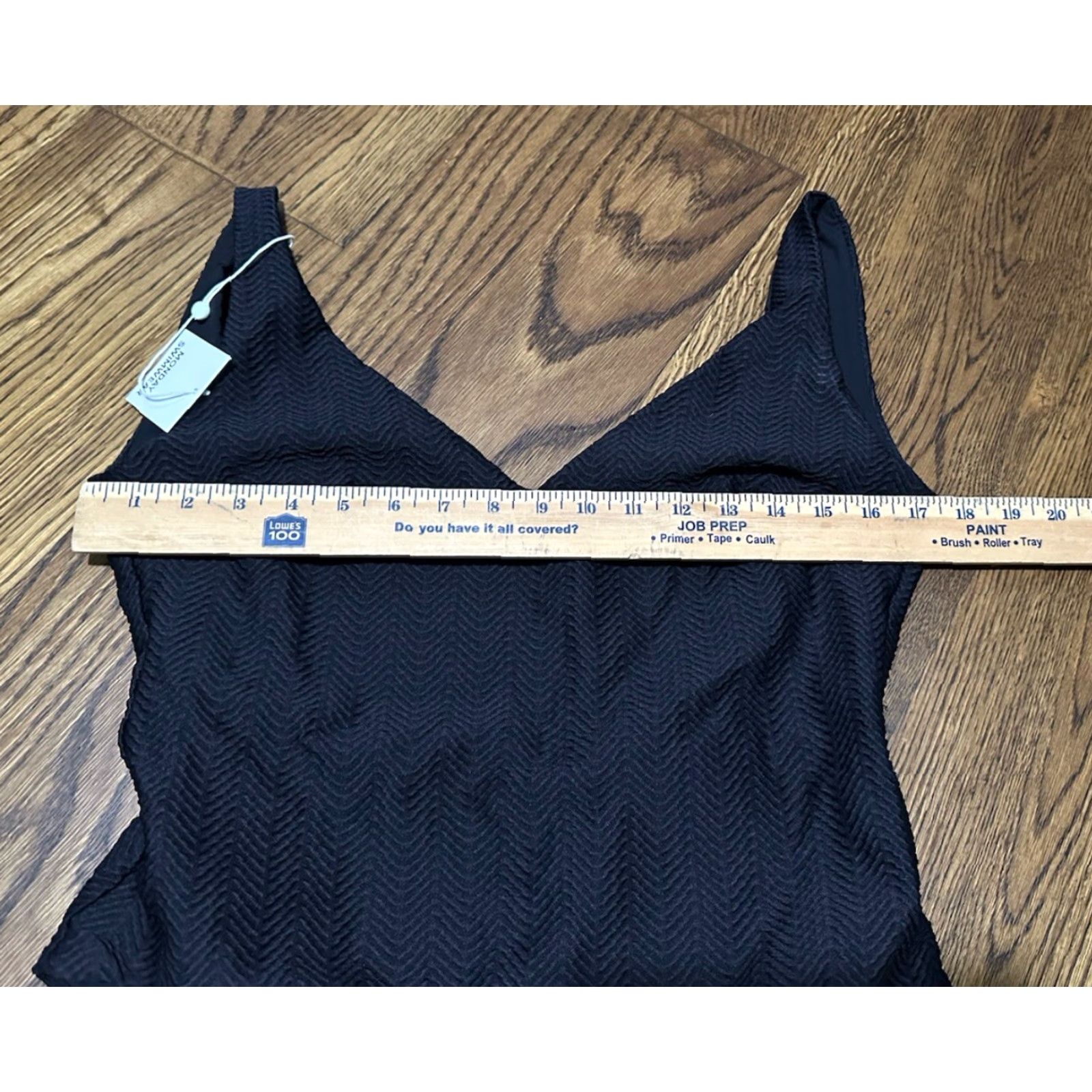 Vintage Monday Swimwear One Piece Swimsuit Women V Black Chevron NEW Size ONE SIZE - 7 Thumbnail