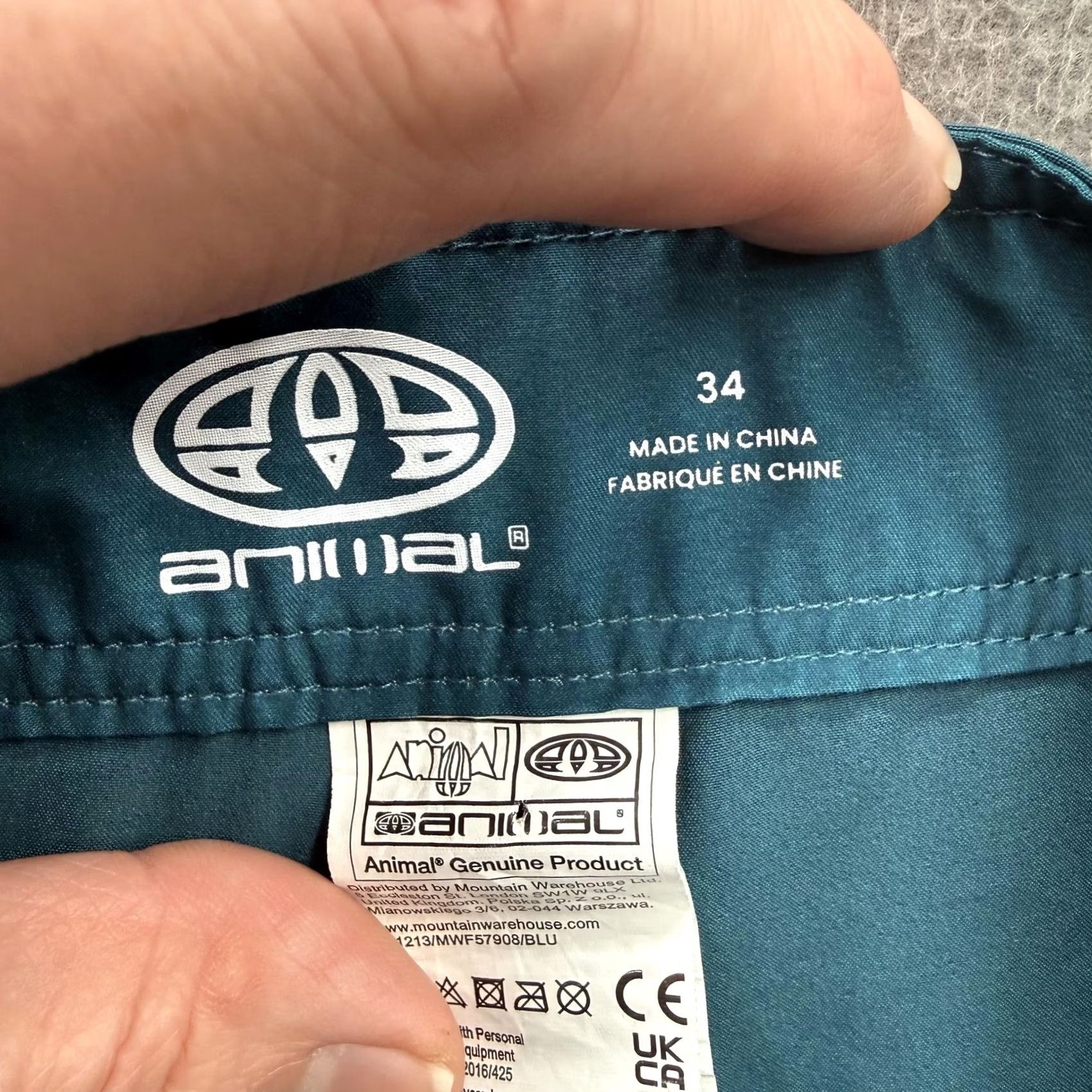 Vintage Animal Mens Swim Shorts 34 Blue Quick Dry Stretch Pockets Trunks Beach Shortlists Size US 34 / EU 50 - 3 Thumbnail