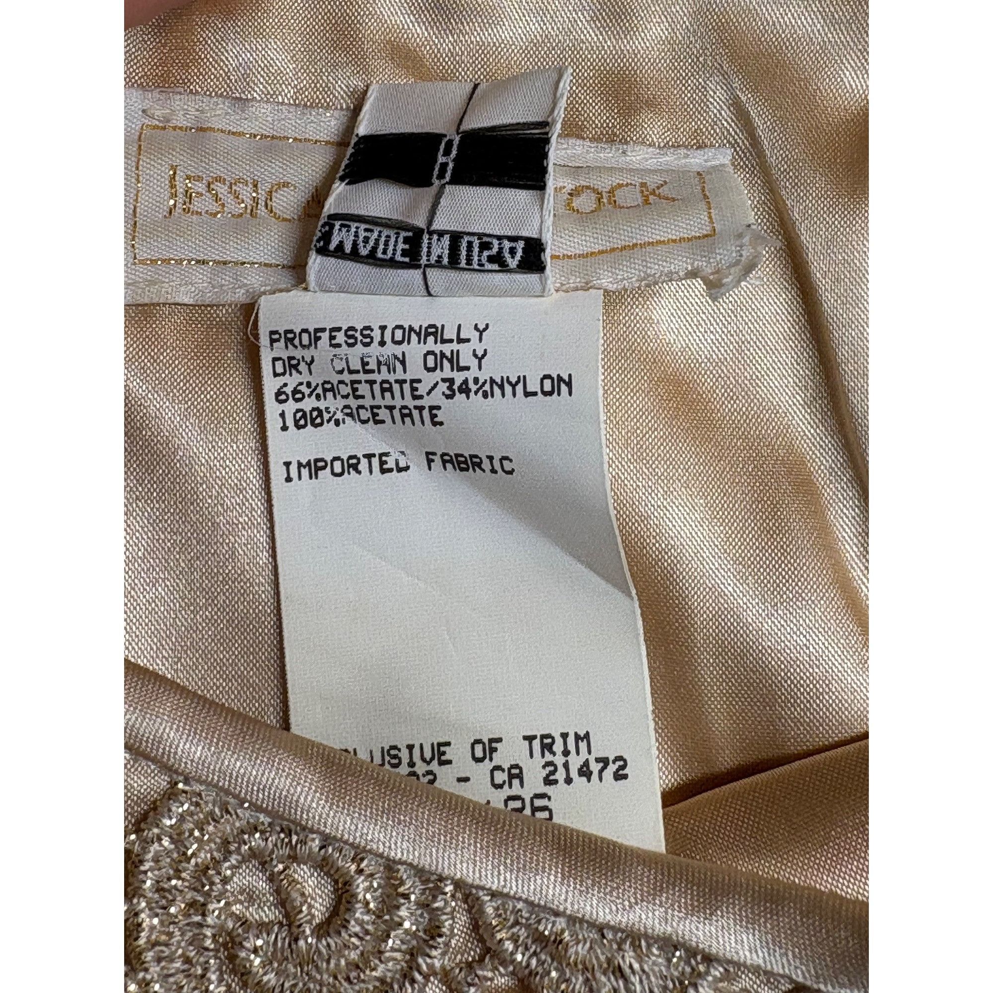 Jessica McClintock Jessica McClintock Women Beige Lace Dress 8 Old Money, Cockt Size M / US 6-8 / IT 42-44 - 4 Thumbnail